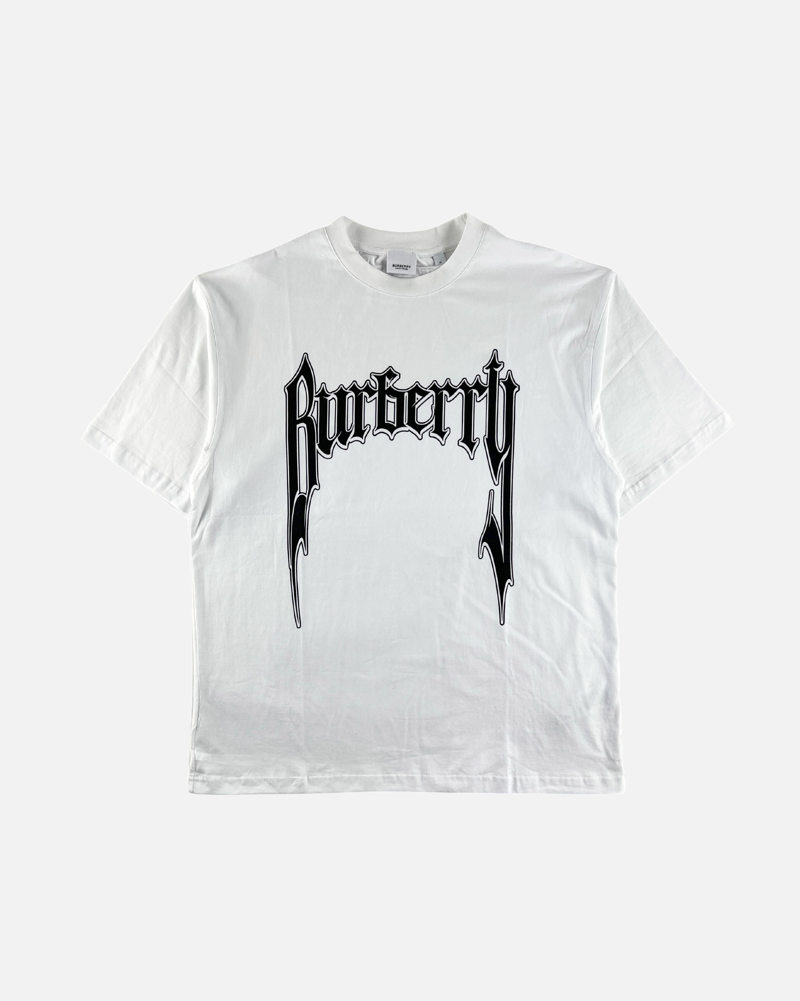 image of Burberry Thunder Logo T-Shirt in White, Men's (Size Medium)