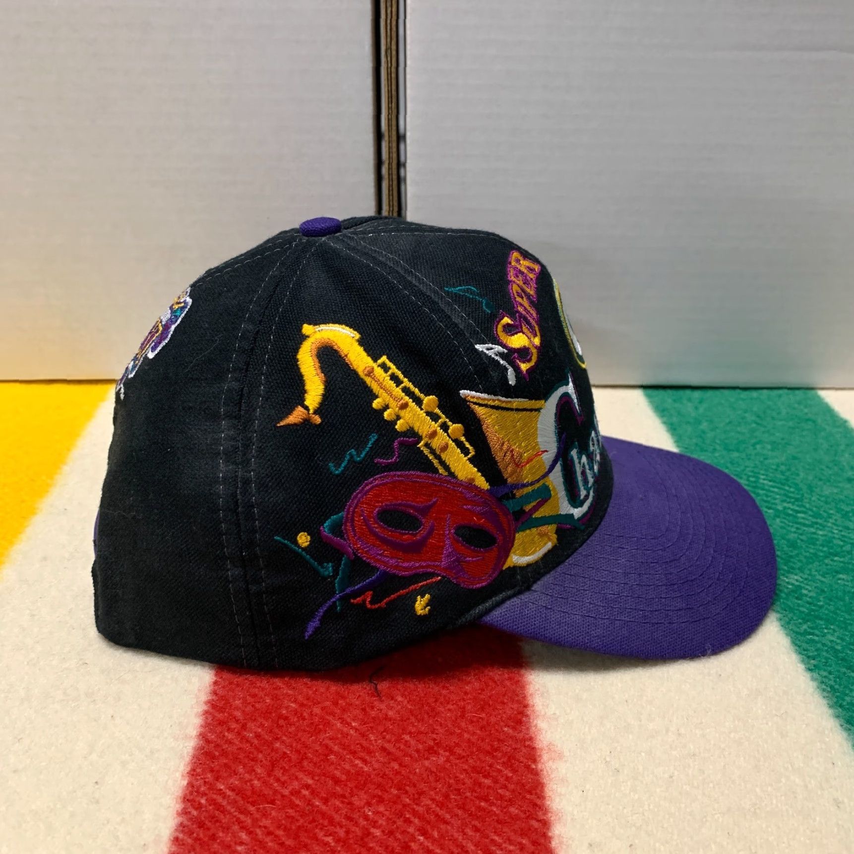 Logo Athletic VINTAGE Green Bay Packers Super Bowl Hat Black Snapback XXXI New Orleans Logo Athletic Hat Men One Size Black Size ONE SIZE - 5 Thumbnail