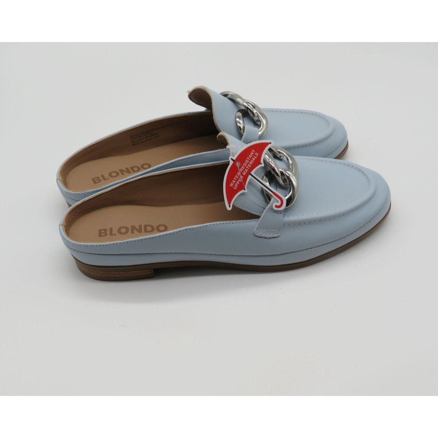 Blondo Blondo Women's Bryce Water-Resistant Light Blue Leather Loaf Size US 5.5 / IT 35.5 - 1 Thumbnail