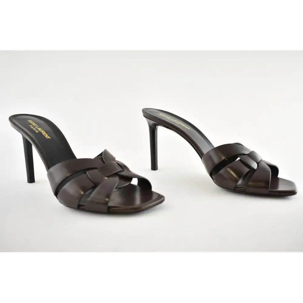 Saint Laurent Paris o1b1hav111024 Tribute Leather Mules in Purple Size US 6.5 / IT 36.5 - 2 Thumbnail