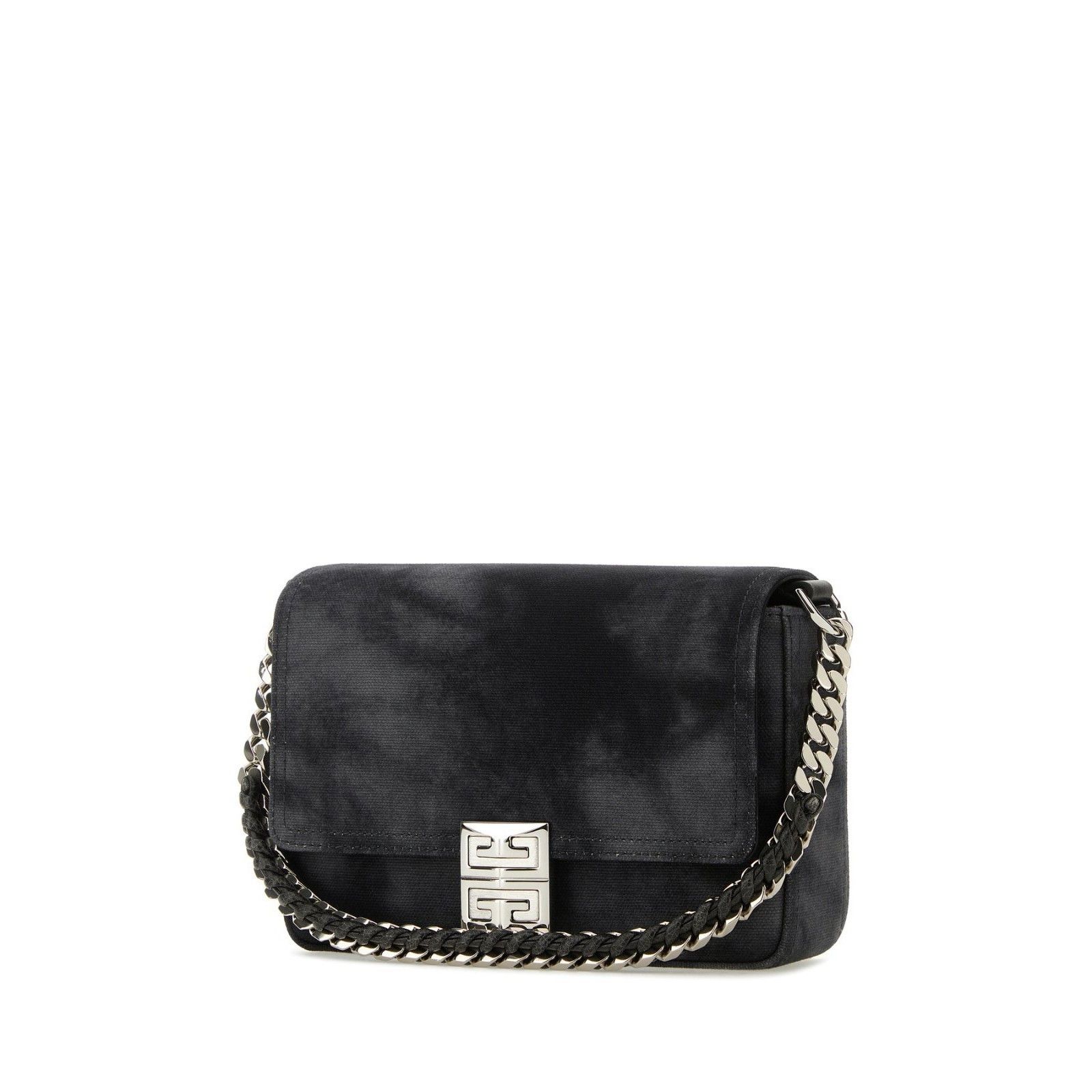 Givenchy GIVENCHY 4G Black / Gray Patched Washed Denim Shoulder Bag N Size ONE SIZE - 2 Thumbnail