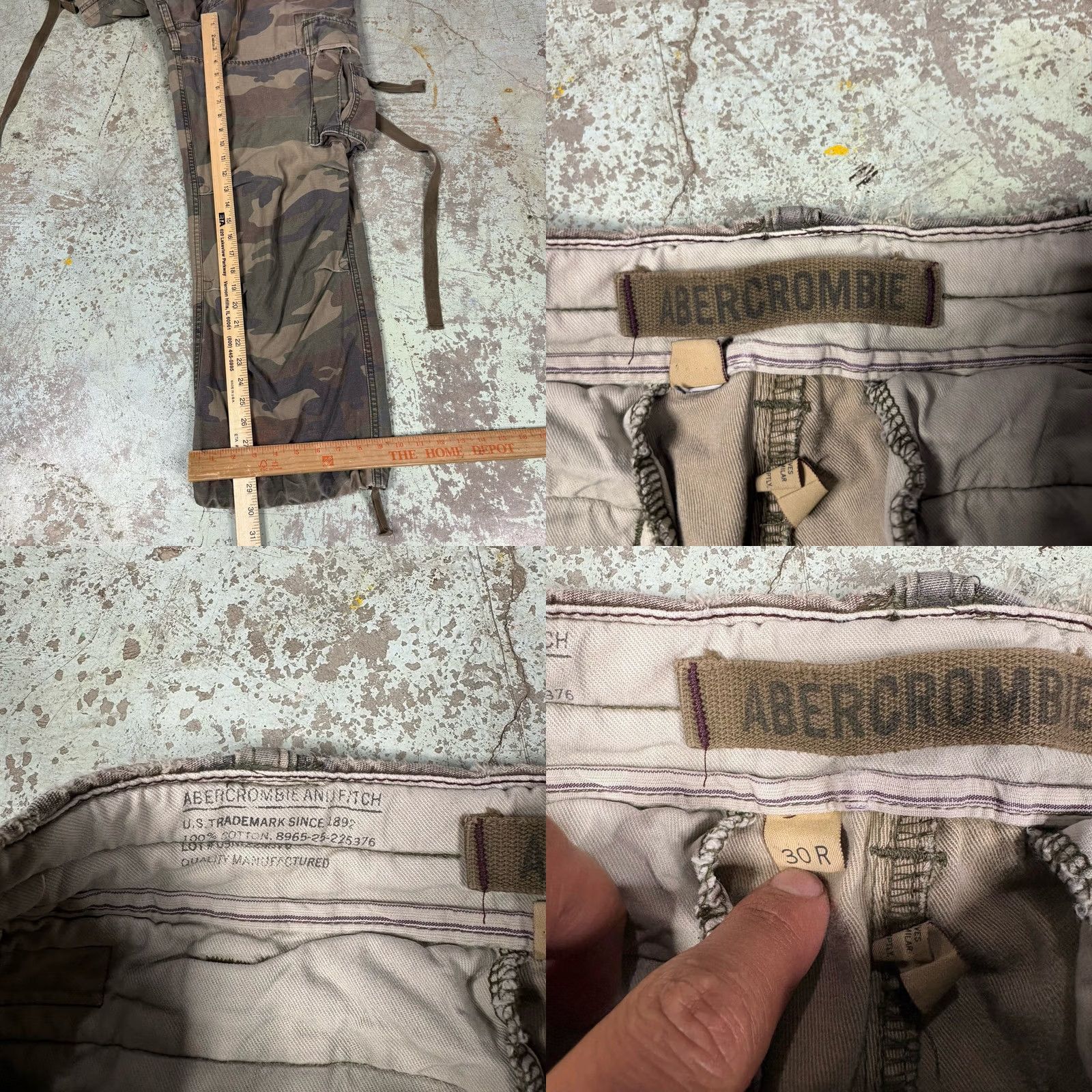 VINTAGE Abercrombie & Fitch Paratrooper Cargo Pants Men's 30x30