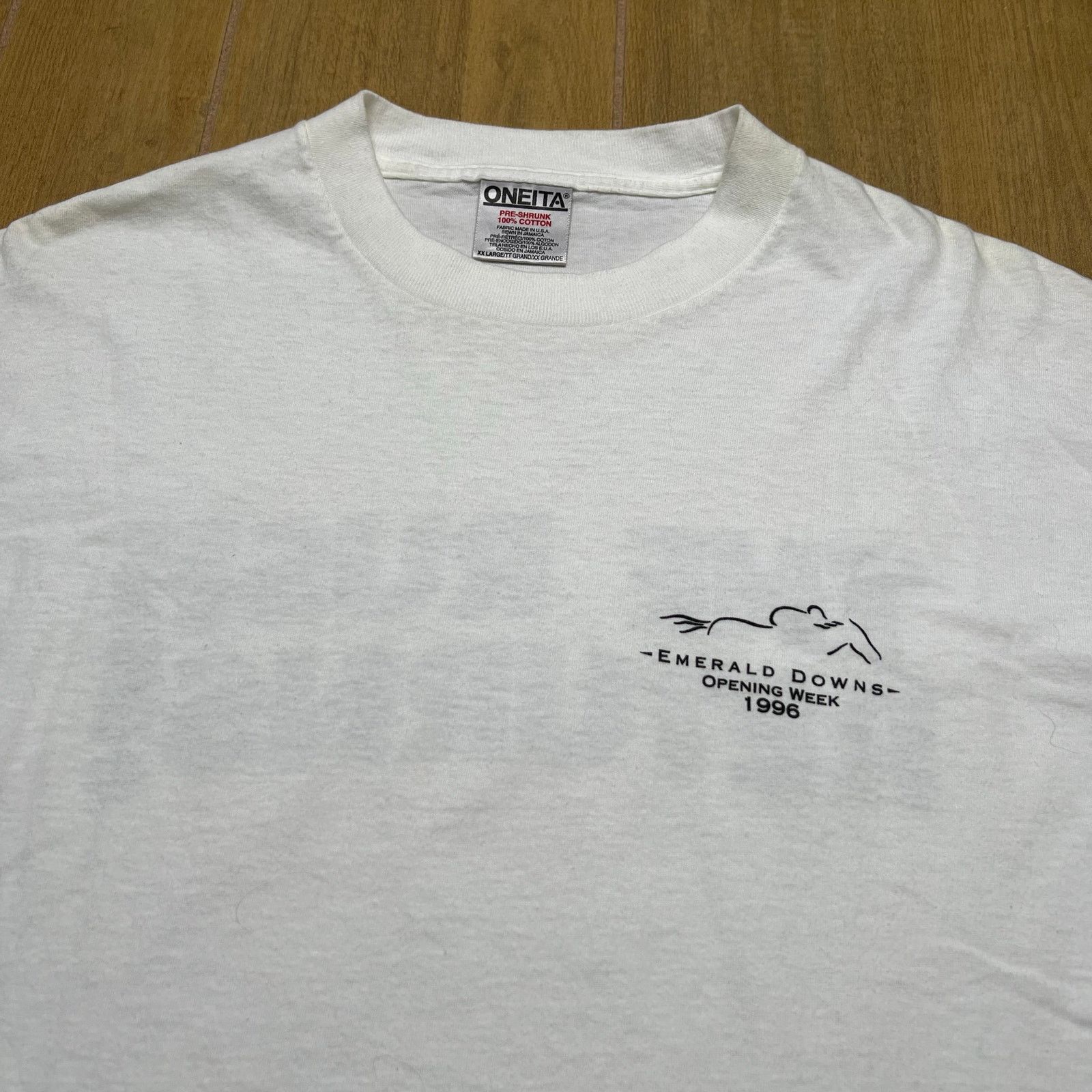 Vintage Vintage Emerald Downs Opening Week 1996 T Shirt Oneita XXL Size US XXL / EU 58 / 5 - 2 Thumbnail
