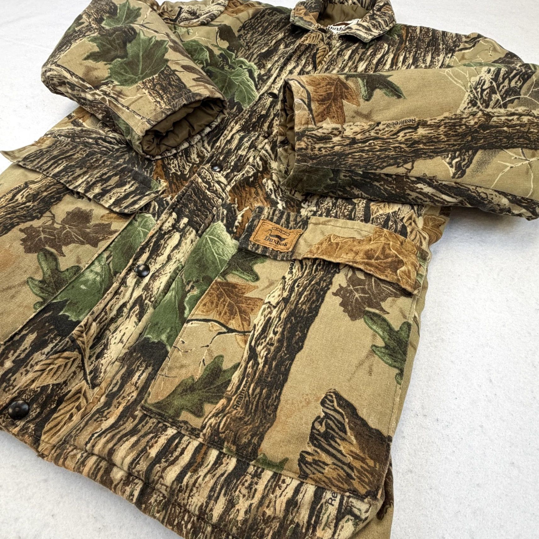 Realtree VINTAGE Duxbak Jacket Mens Large Brown Realtree Camo Canvas Quilted Hunting USA Size US L / EU 52-54 / 3 - 6 Thumbnail