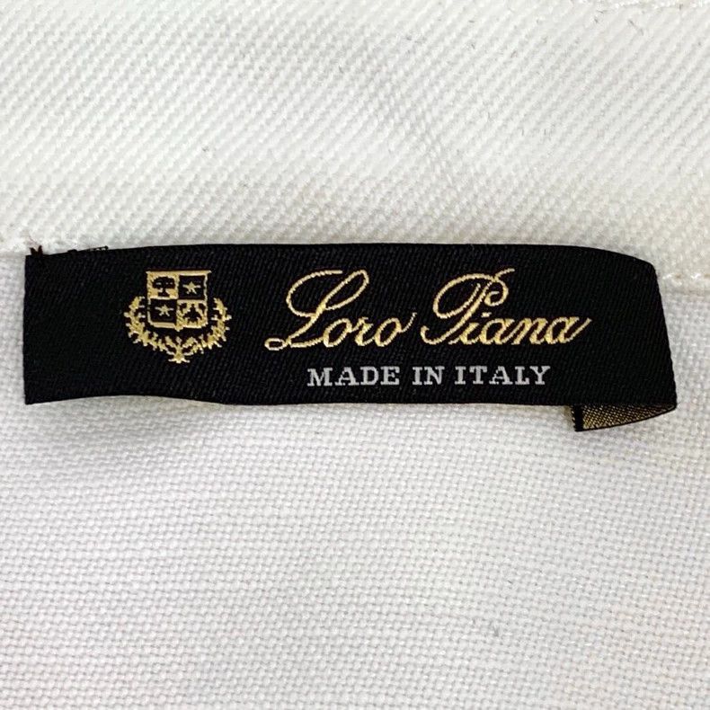 Loro Piana Loro Piana White Logo Embroidered Cotton Top- Size US M / EU 48-50 / 2 - 6 Thumbnail