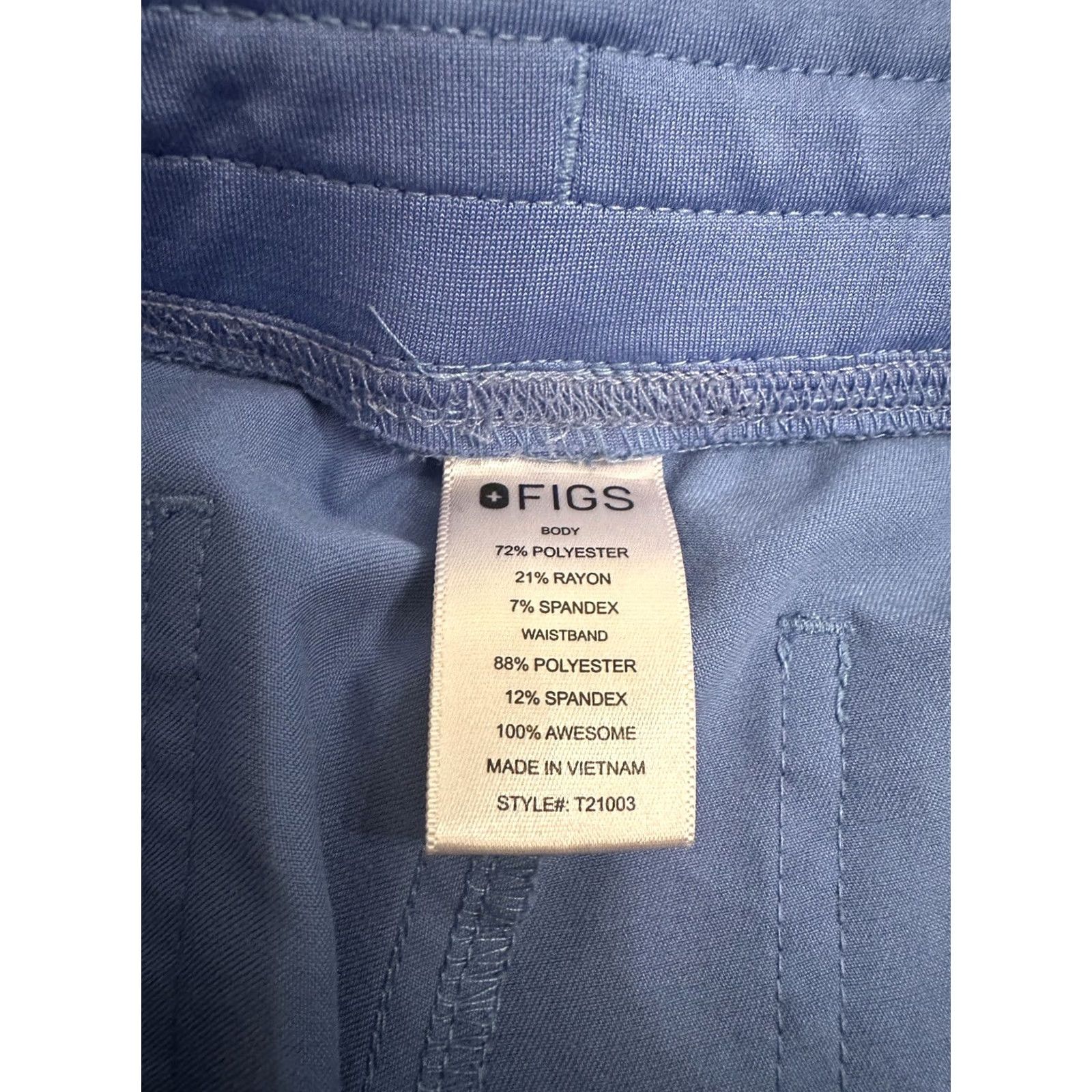 Vintage FIGS Technical Collection Pants Women Medium Blue Scrub Pants No Pull String Size 32" / US 10 / IT 46 - 7 Thumbnail