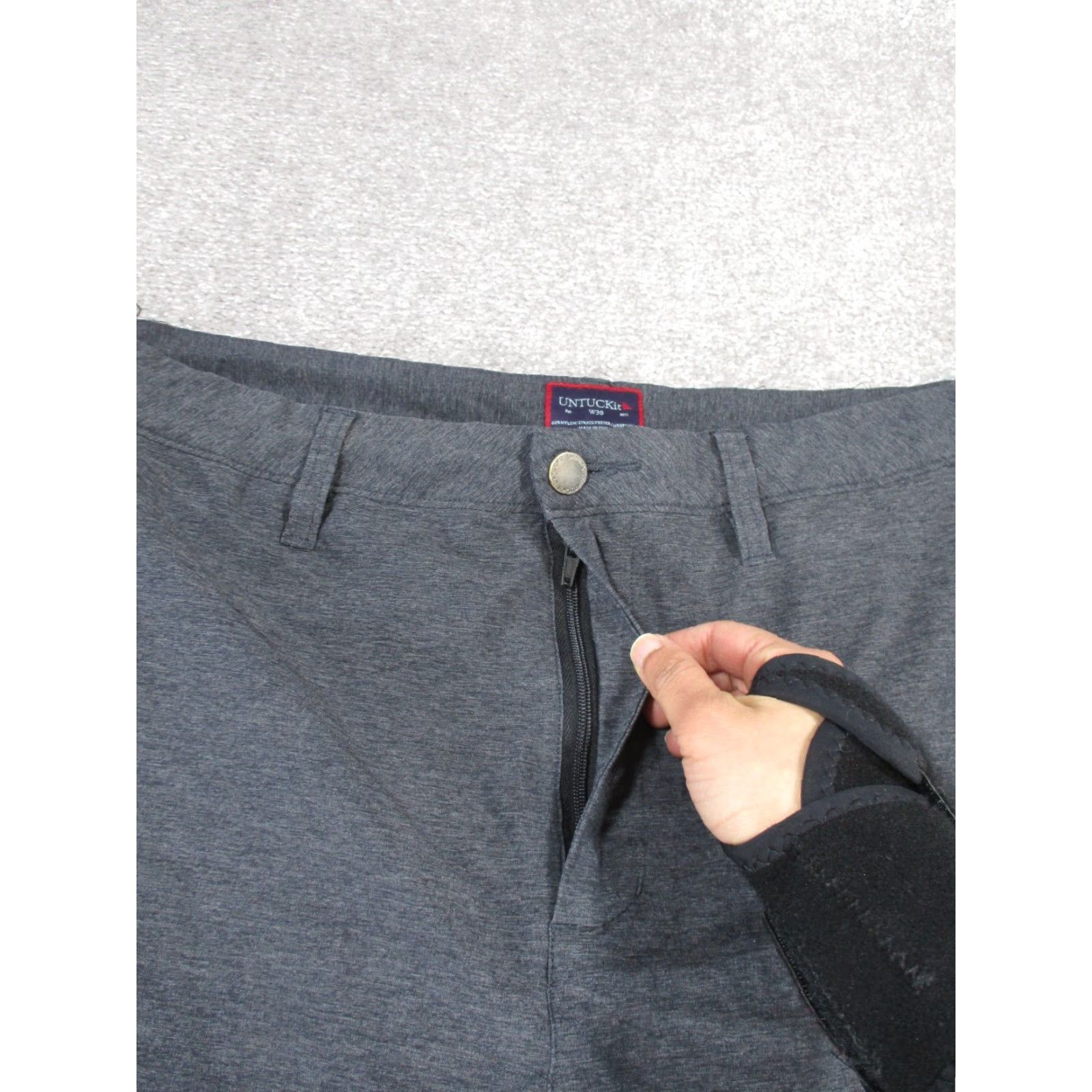UNTUCKit VINTAGE Untuckit Tech Shorts Mens 38 Gray Performance Chinos Size US 38 / EU 54 - 4 Thumbnail