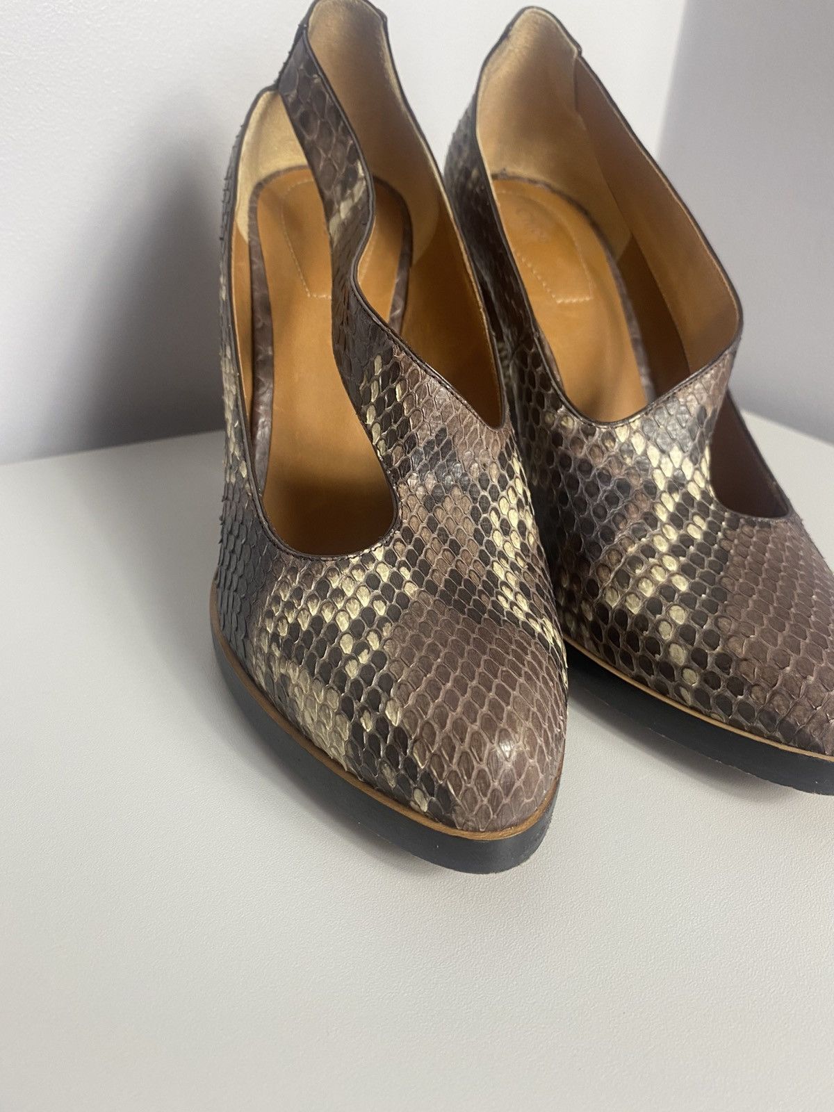 Chloe Chloe Python leather heels 38 woman Size US 8 / IT 38 - 3 Thumbnail