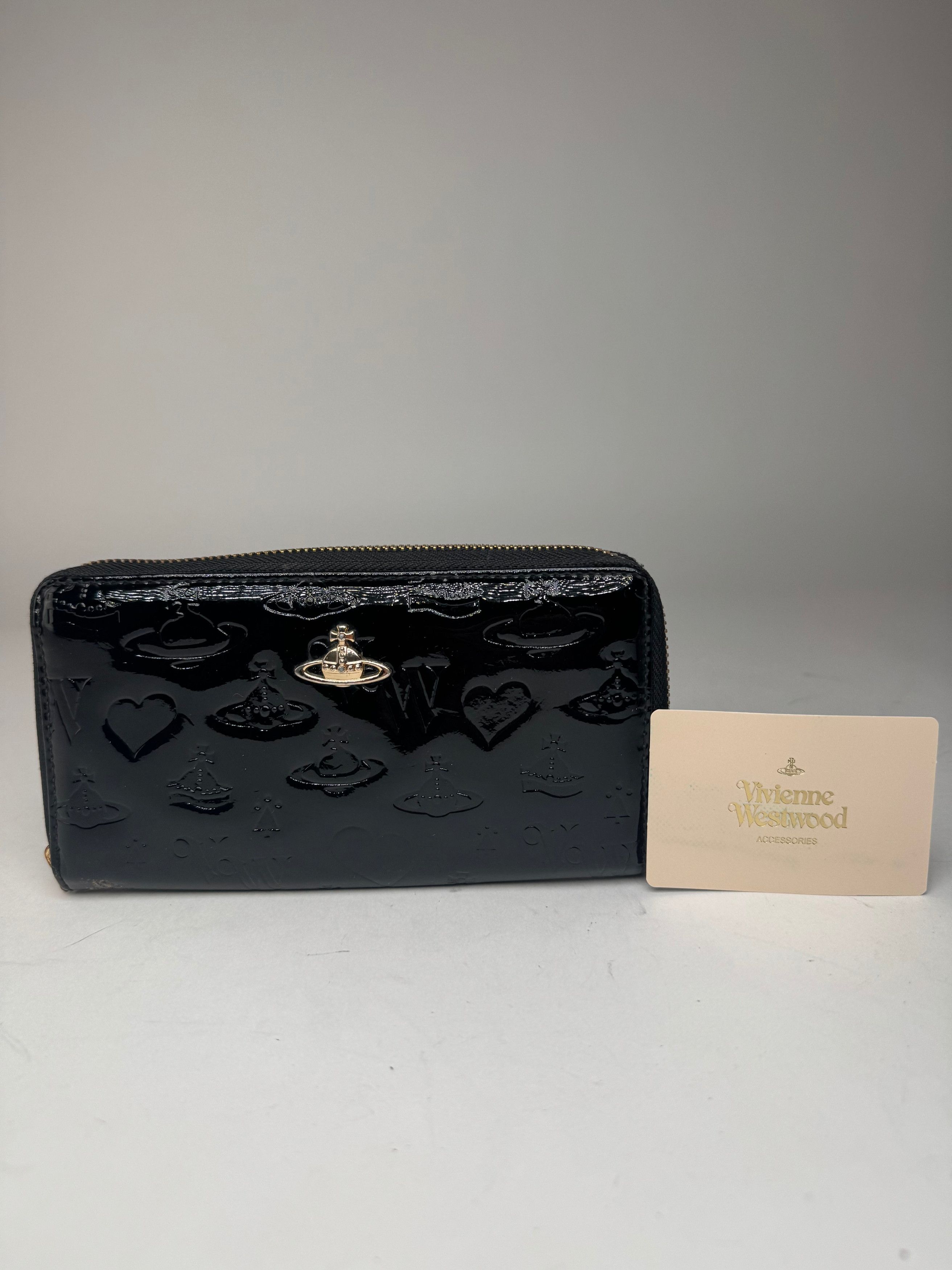 Vivienne Westwood Vintage Patent Leather monogram Wallet black Size ONE SIZE - 1 Thumbnail