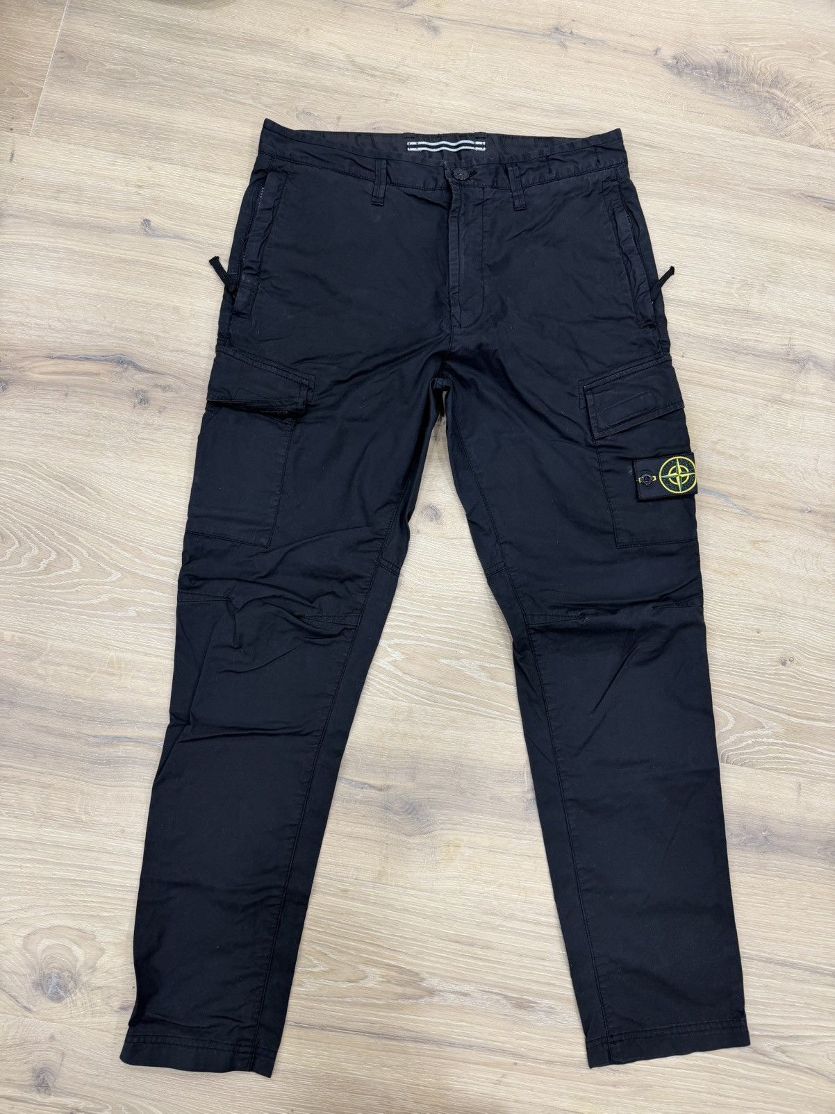 Black stone island cargo pants