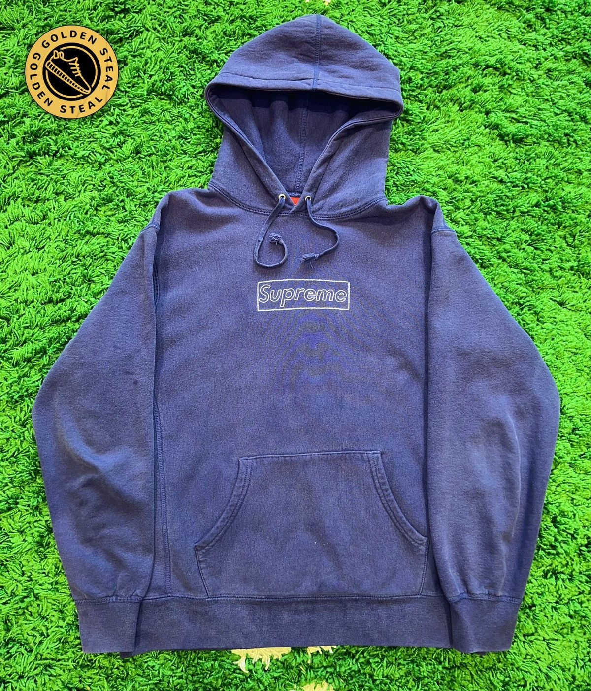 image of Kaws Box Logo Hoodie in Purple, Men's (Size Small)