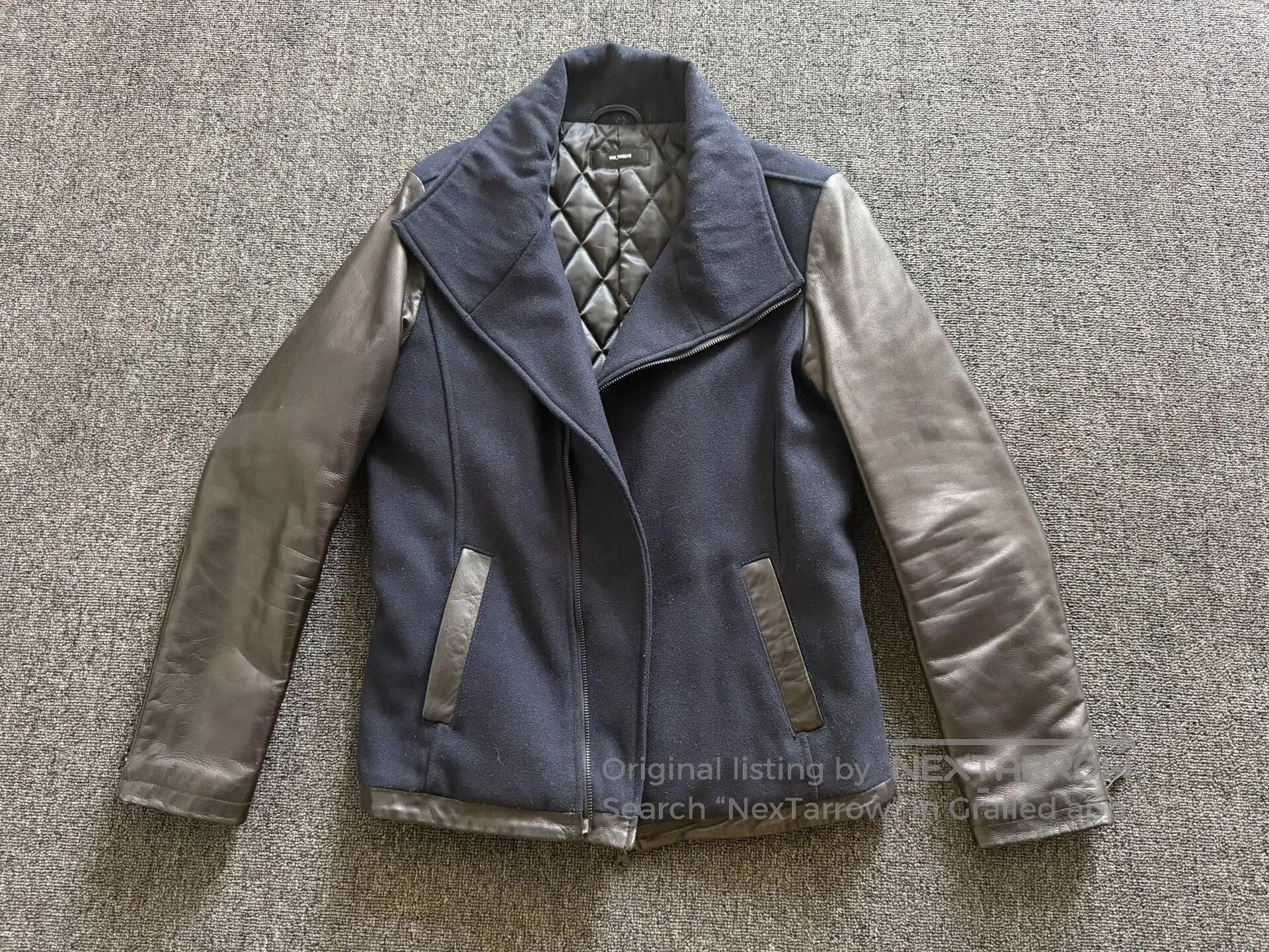 Other Flap Collar Leather Wool Jacket. Size US M / EU 48-50 / 2 - 1 Thumbnail