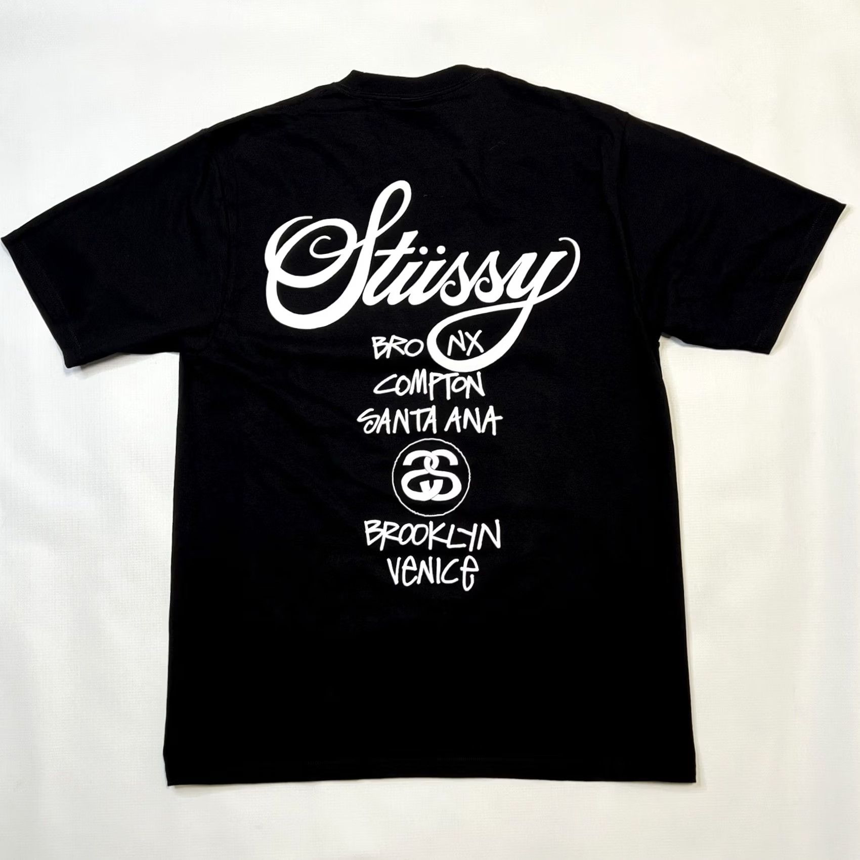 Vintage VINTAGE Stussy World Tour Tee Shirt Black Mens M Size Short Sleeve Logo 2020s Graphic Print Crew Neck Size US M / EU 48-50 / 2 - 7 Thumbnail