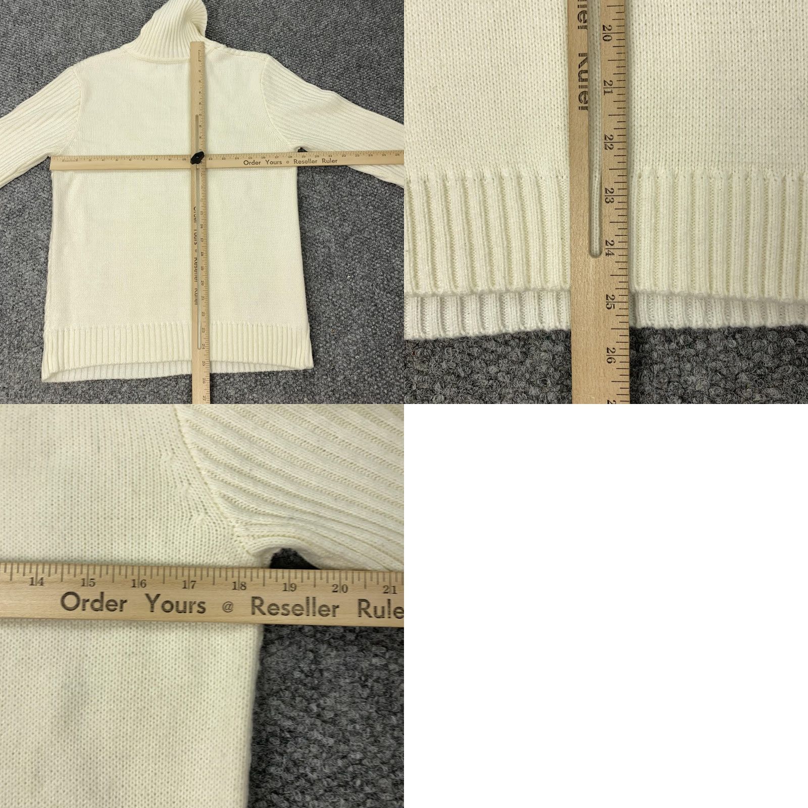 Loft LOFT Sweater Women’s Large Ivory Pullover Turtleneck Ribbed Knit Long Sleeve Size L / US 10 / IT 46 - 8 Thumbnail