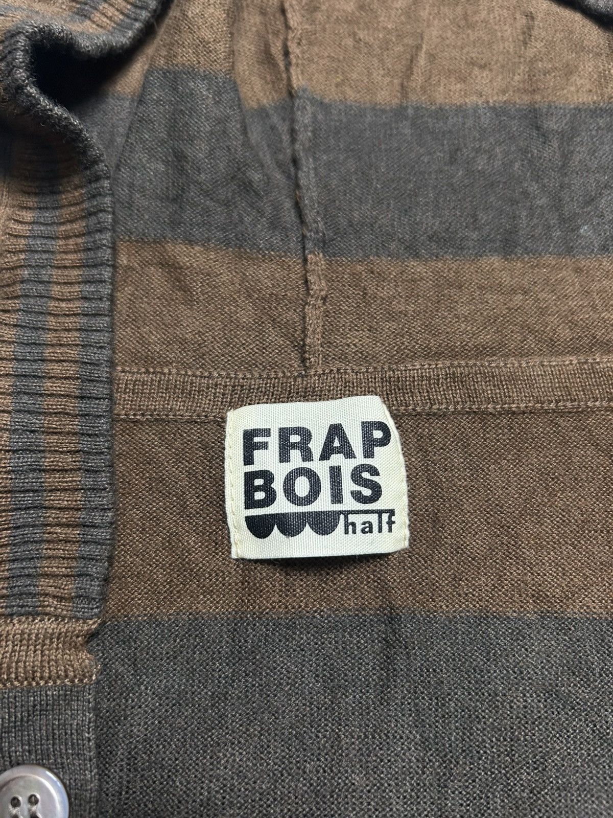Issey Miyake Frapbois by Issey Miyake Stipe Knit Cardigan Hooded Jacket Size US M / EU 48-50 / 2 - 5 Thumbnail