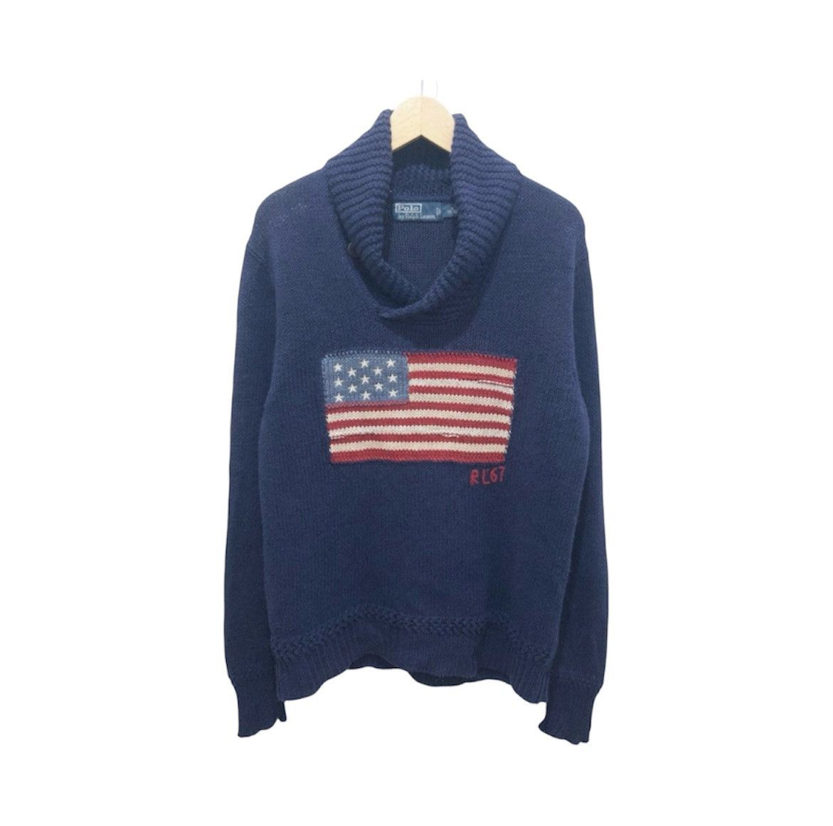 Ralph Lauren Rare‼️Polo Ralph Lauren American Flag 67 Shawl Knitwear Size US M / EU 48-50 / 2 - 1 Thumbnail