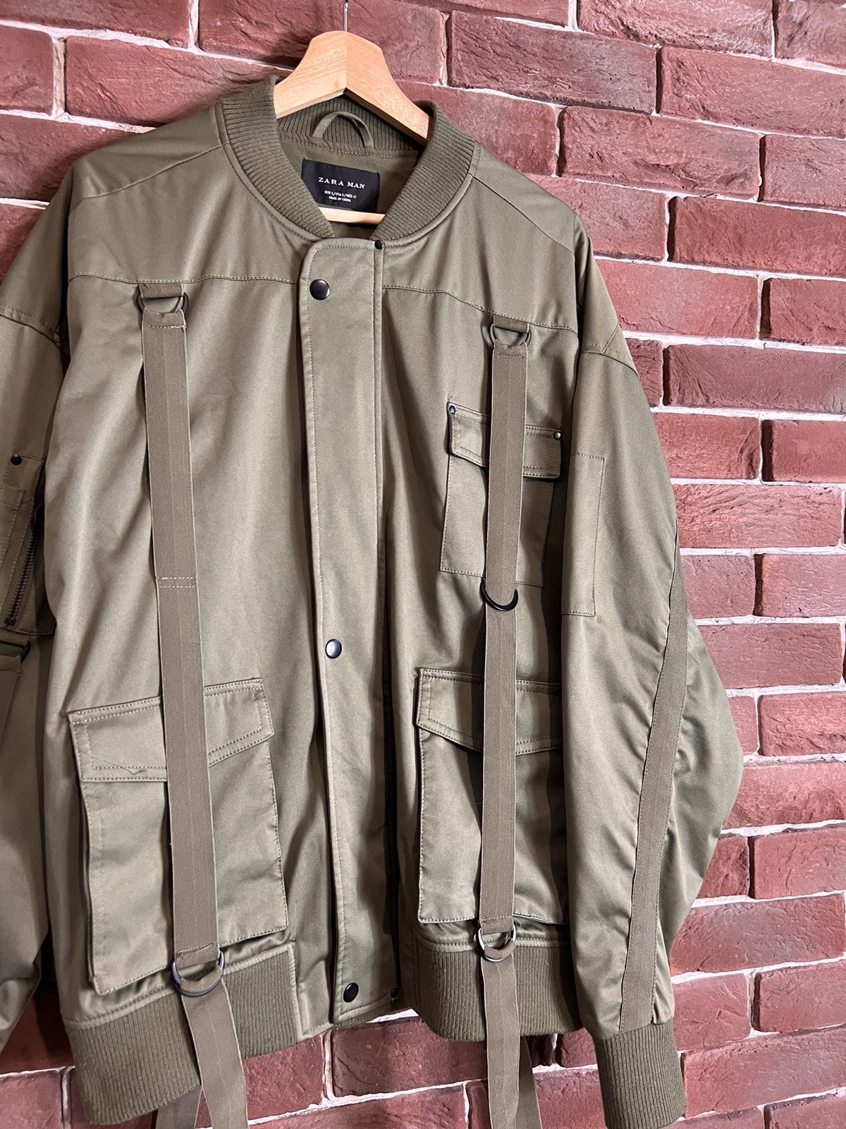 Seditionaries Zara Bondage Cargo Olive Bomber Jacket Avant Garde Hype L Size US L / EU 52-54 / 3 - 5 Thumbnail