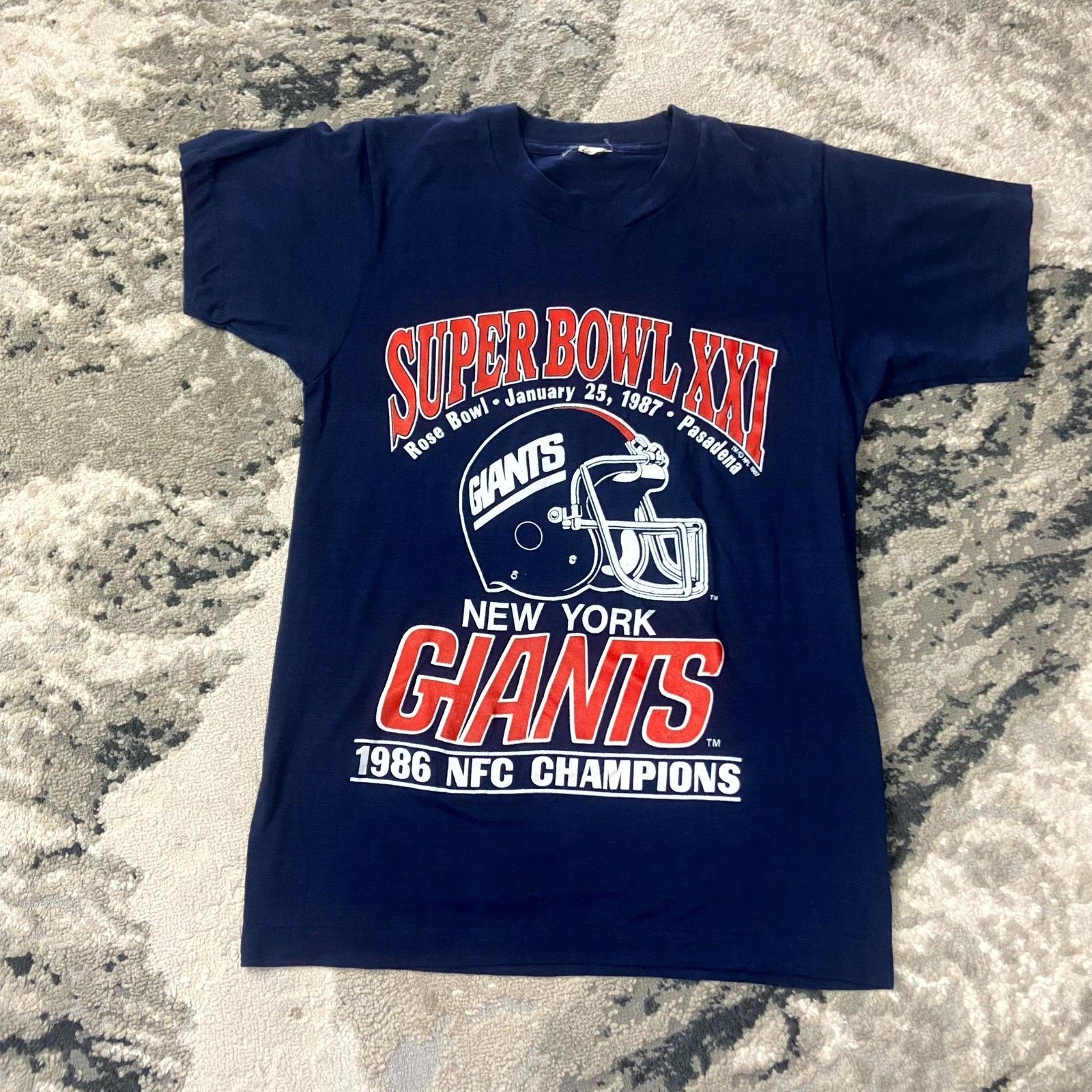 &SONS VTG 80s New York Giants Sz S Screen Stars NFL Super Bowl XXI Size US S / EU 44-46 / 1 - 1 Thumbnail
