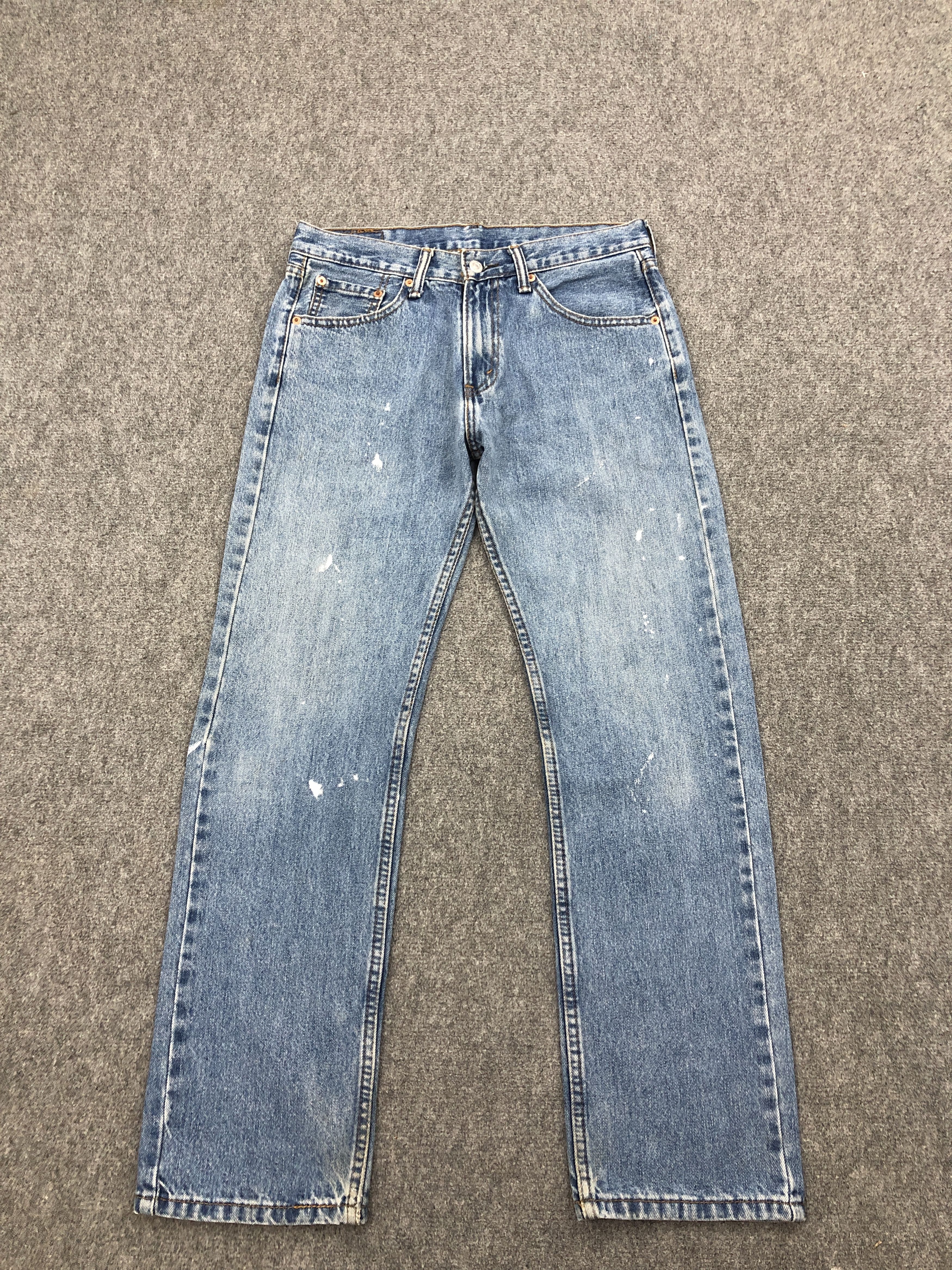 image of Levis x Vintage Levi's 505 Splatter Paint Denim Jeans in Blue Denim, Men's (Size 31)