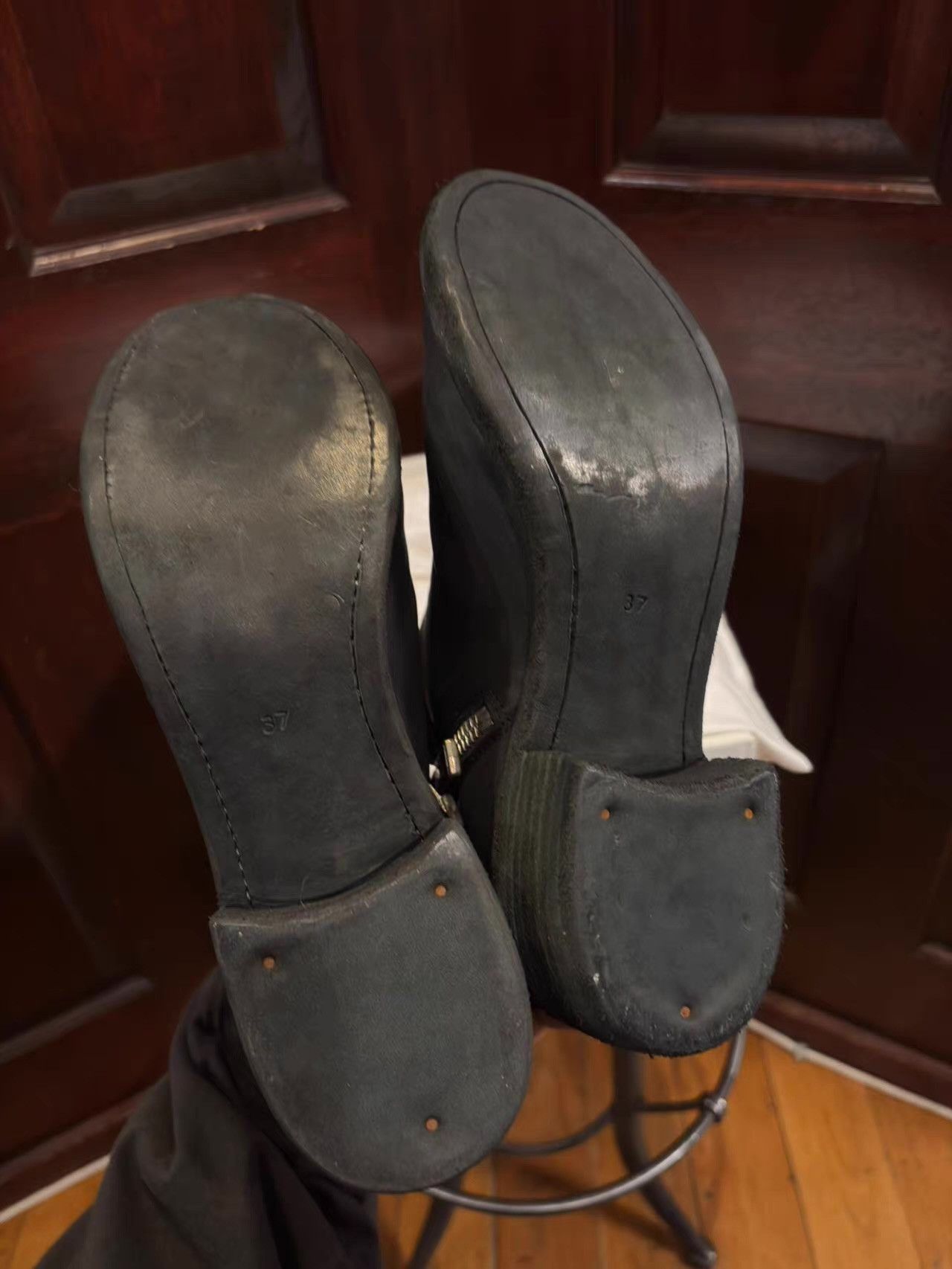 Guidi Guidi 17SS BLKT Black PL0SZ Round‑Toe Zip‑Up Derbys Ｑ25 Size US 6 / IT 36 - 4 Thumbnail