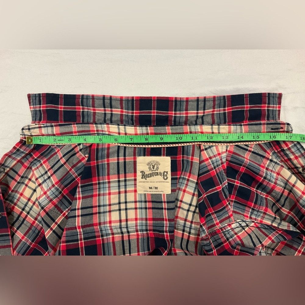 Other ROEBUCK & CO Vtg Red Plaid Western Yoke Pearl Snap Shirt Size US M / EU 48-50 / 2 - 5 Thumbnail