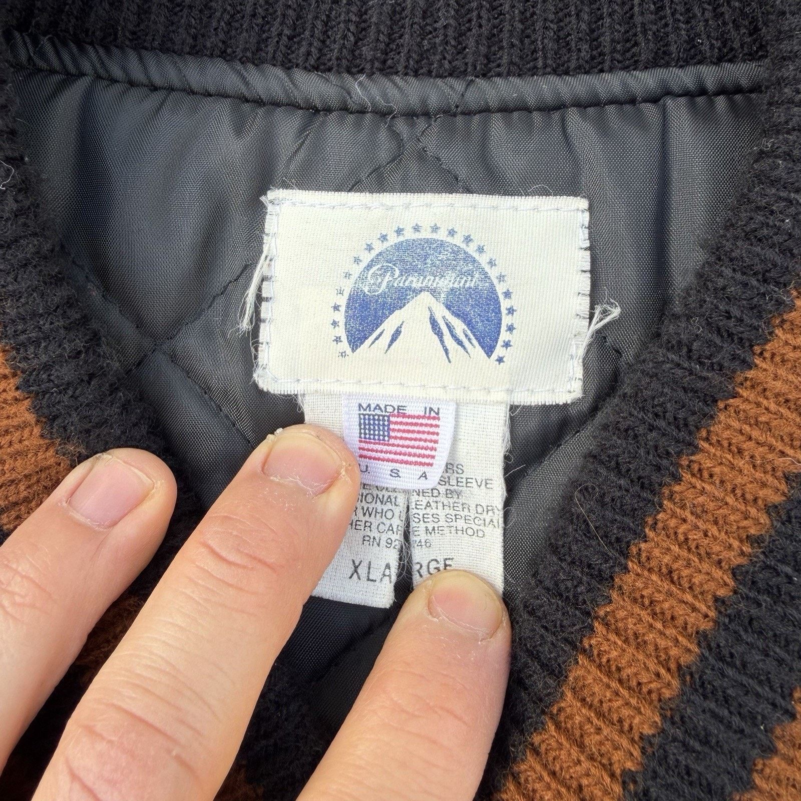 Leather × Vintage Vintage 90s Paramount Pictures Suede Leather Varsity Jacket Size US XL / EU 56 / 4 - 5 Thumbnail