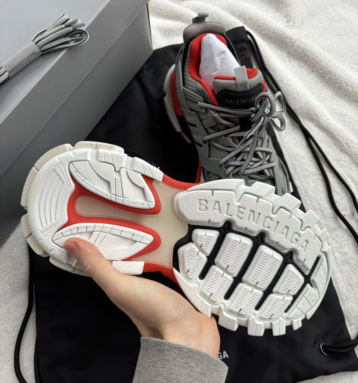 Balenciaga Balenciaga Grey/Orange/White LED Tracks Size US 9 / IT 39 - 4 Thumbnail