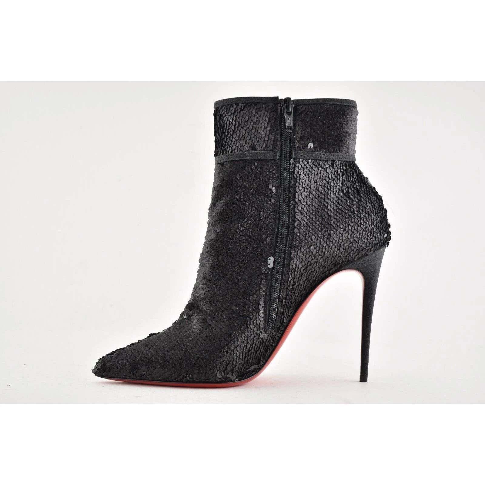 Christian Louboutin Christian Louboutin Moulakate 100 Black Sequin Glitter Heel Size US 5.5 / IT 35.5 - 8 Thumbnail