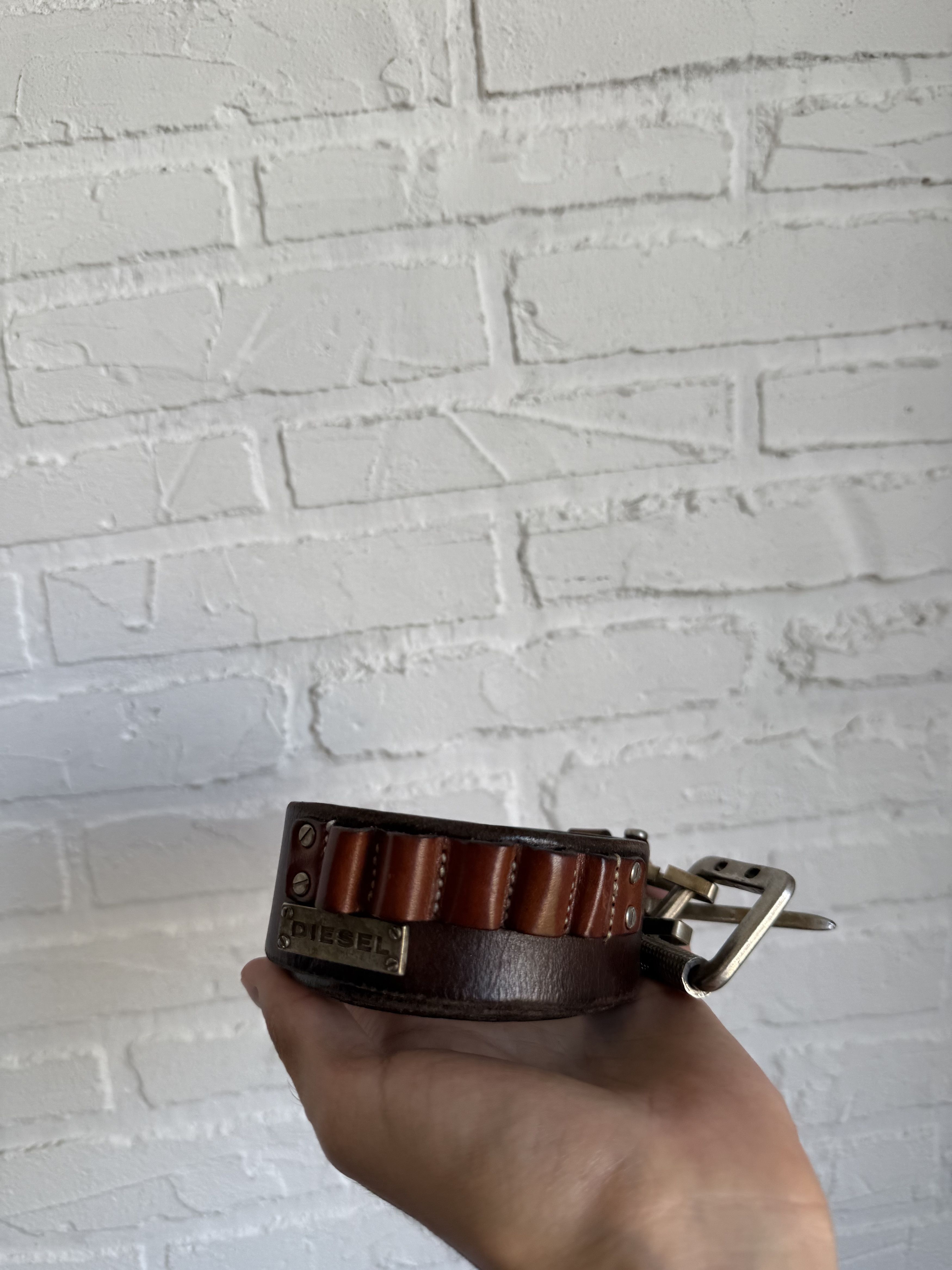 Diesel RARE Vintage Diesel cartridge loops cowboy leather belt Size ONE SIZE - 13 Thumbnail