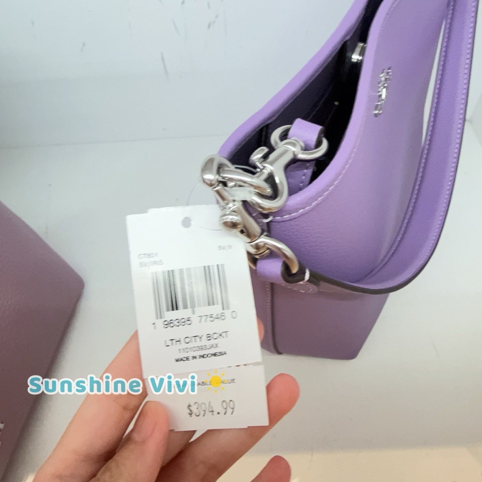 Coach NWT COACH CT801 City Bucket Leather Bag Purse Silver/Iris Size ONE SIZE - 5 Thumbnail