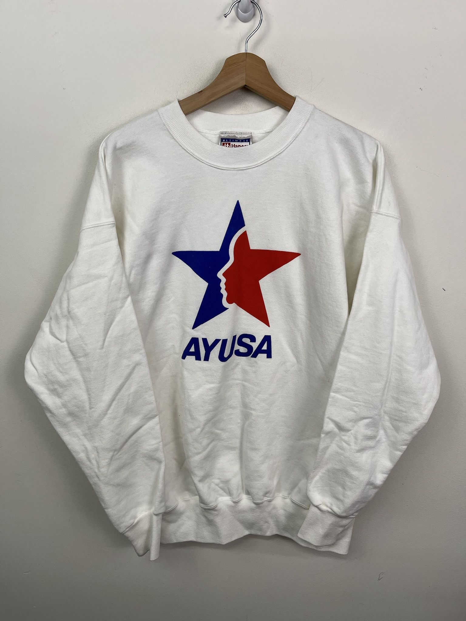 Hang Ten × Vintage Vintage Sweatshirt Ayusa Face Star Logo 1990s Crewneck Size L Size US L / EU 52-54 / 3 - 1 Thumbnail