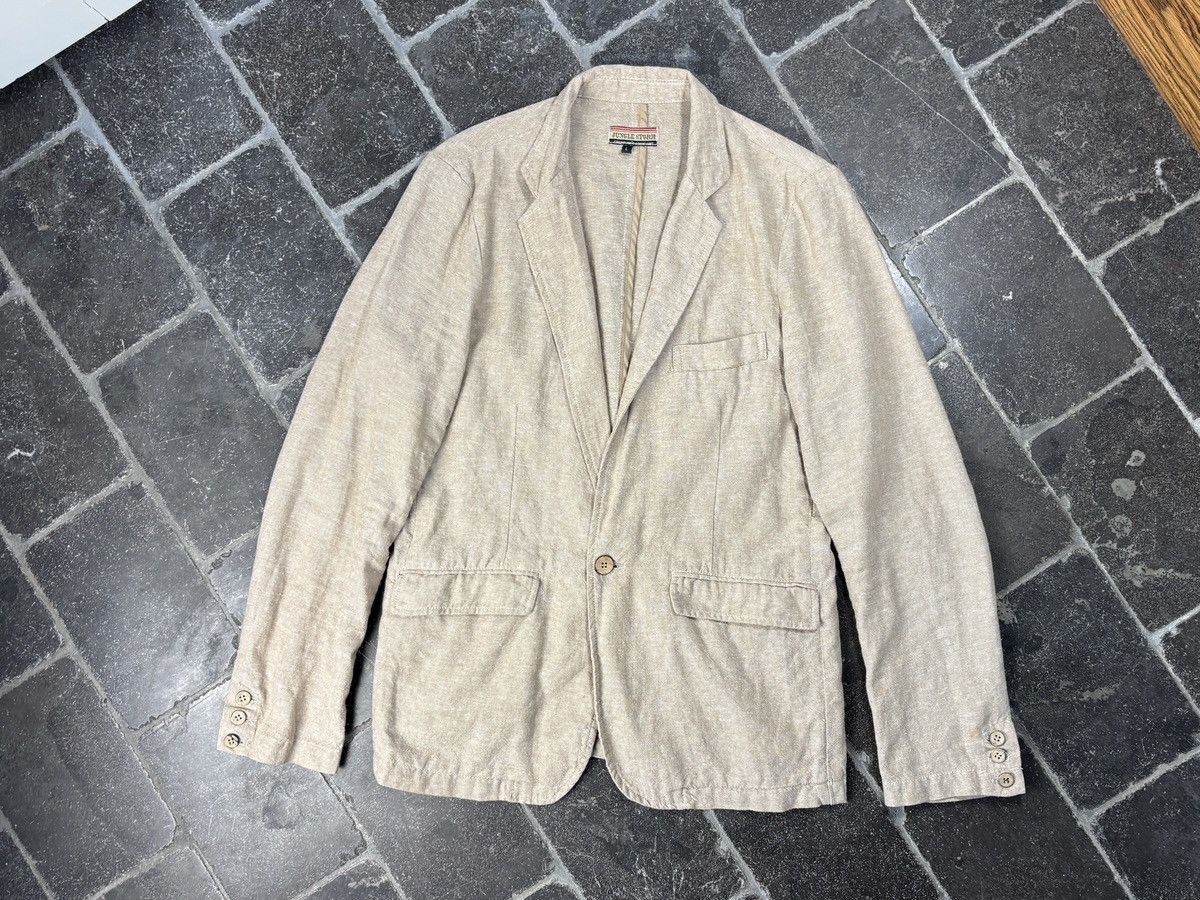 Japanese Brand 1990s Vintage Linen Blazer Suit Jacket Jungle Storm Japan Size 34R - 20 Thumbnail