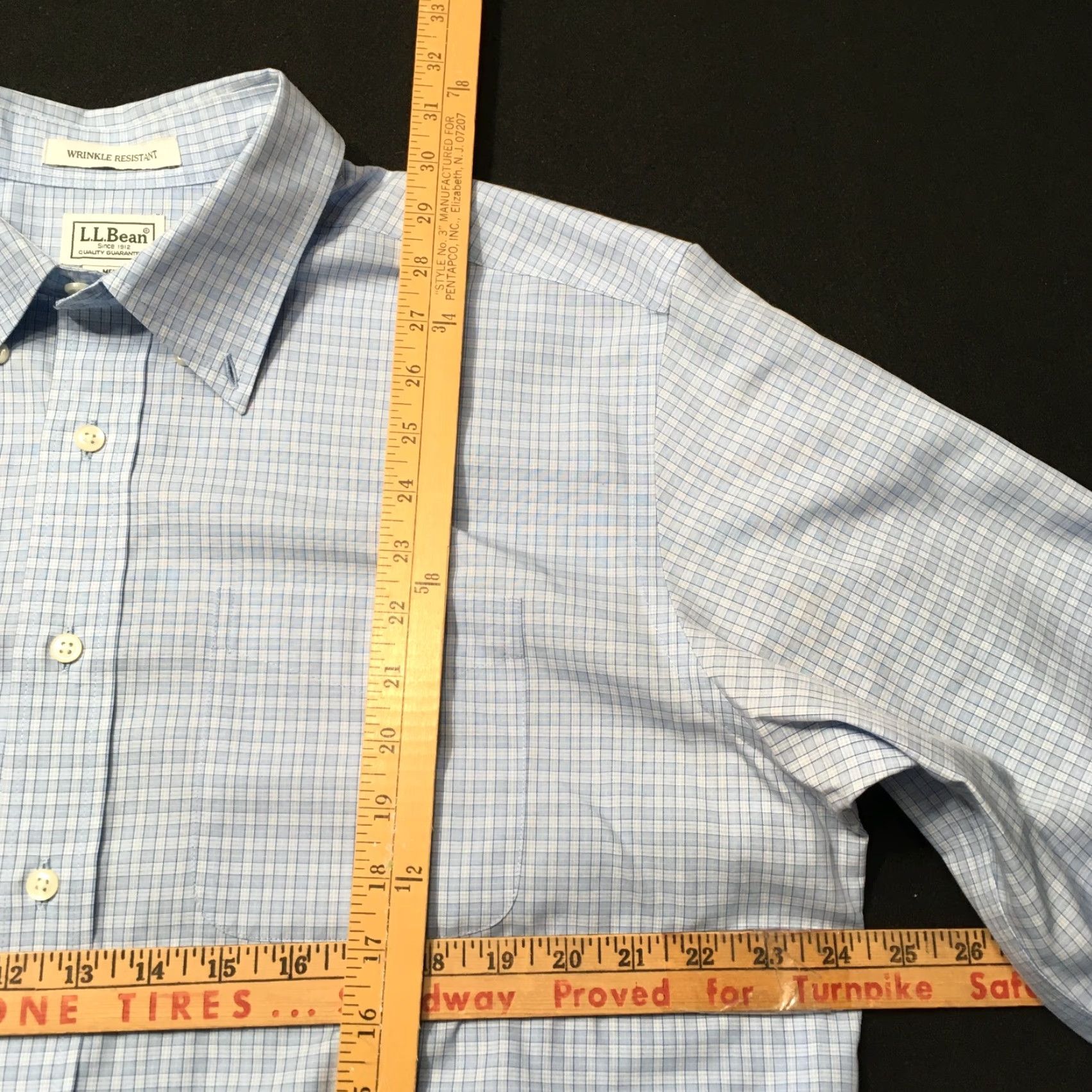 Vintage L.L. Bean Shirt Large Regular Wrinkle Resistant Button-Up Long Sleeve Blue Cotton Check Size US L / EU 52-54 / 3 - 6 Thumbnail