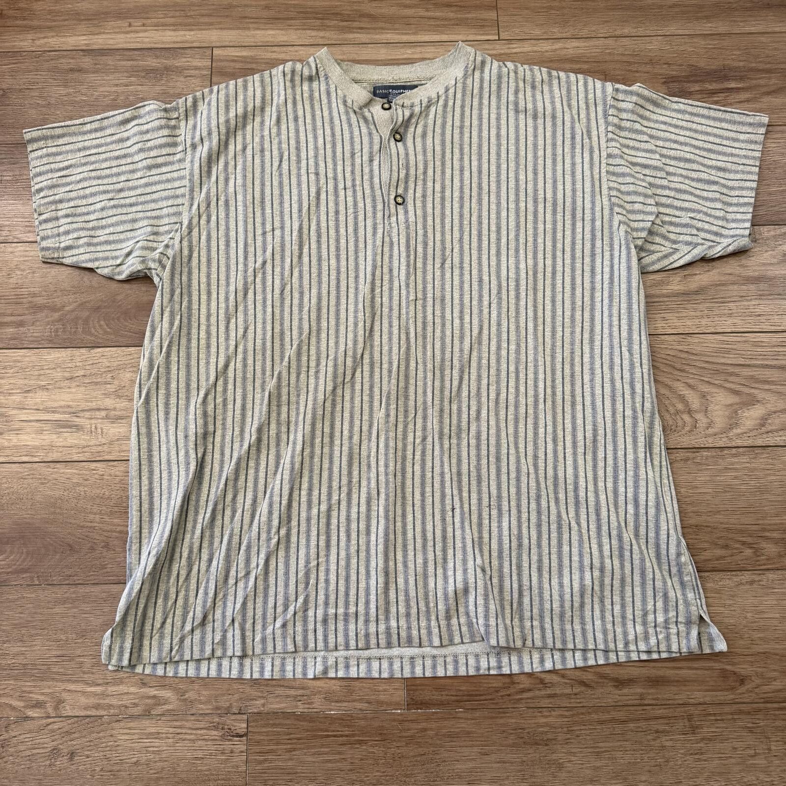 Other Vintage 90s Striped Henley Basic Equipment Shirt 2X Size US XL / EU 56 / 4 - 1 Thumbnail