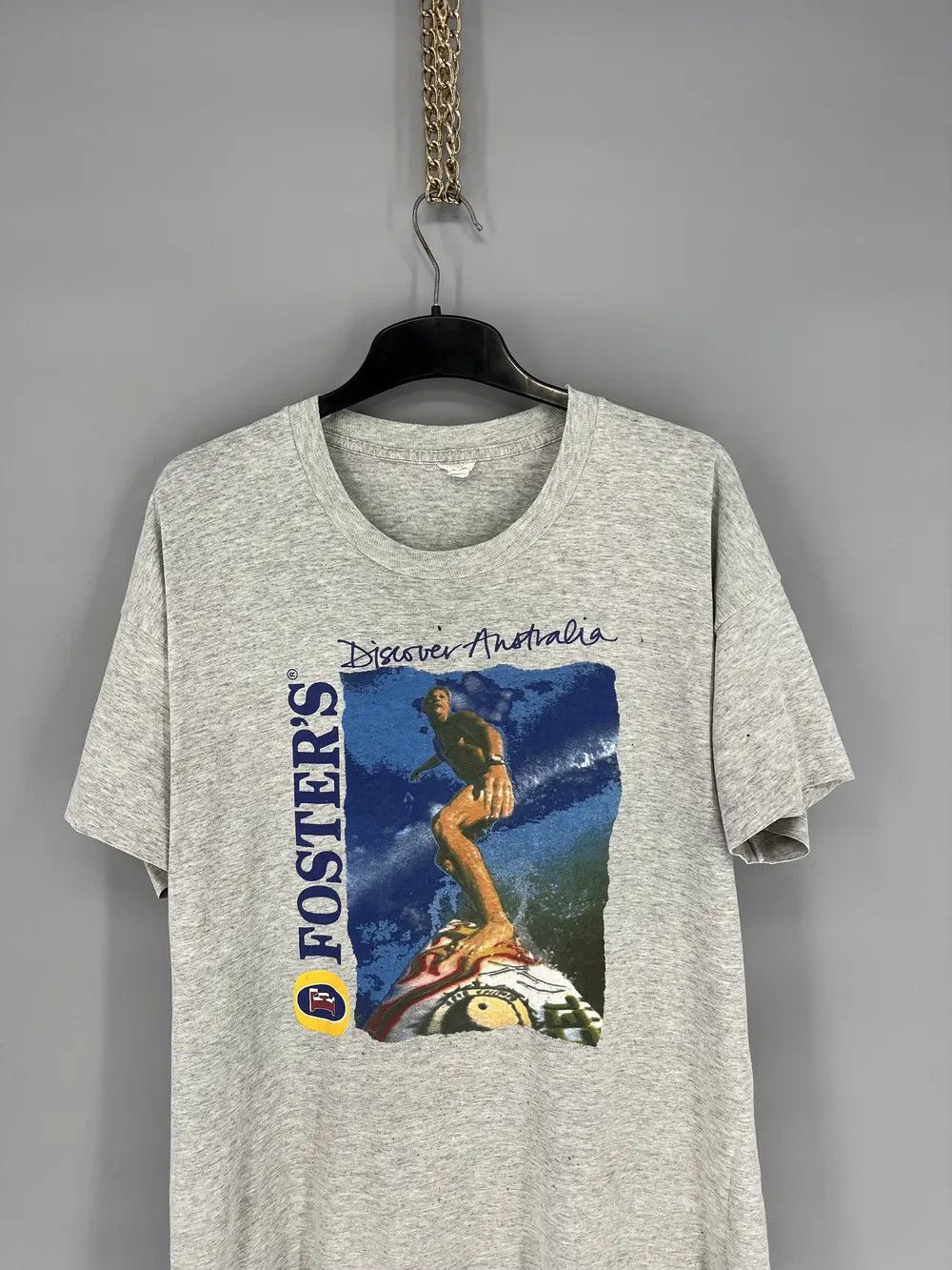 Budweiser 90s Made in Australia Fosters Beer Vintage Tee Shirt Travis Size US L / EU 52-54 / 3 - 3 Thumbnail