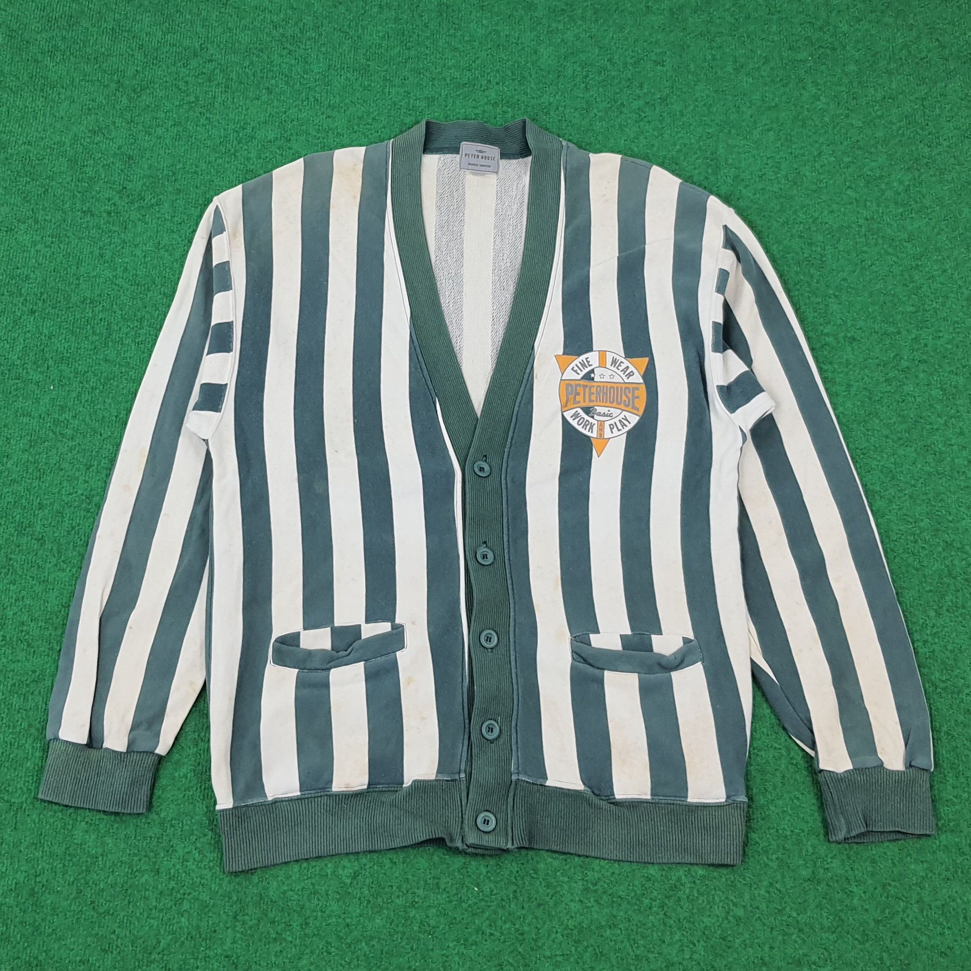 Designer × Vintage Vintage Peter House Work Play Striped Cardigans Size US M / EU 48-50 / 2 - 1 Thumbnail