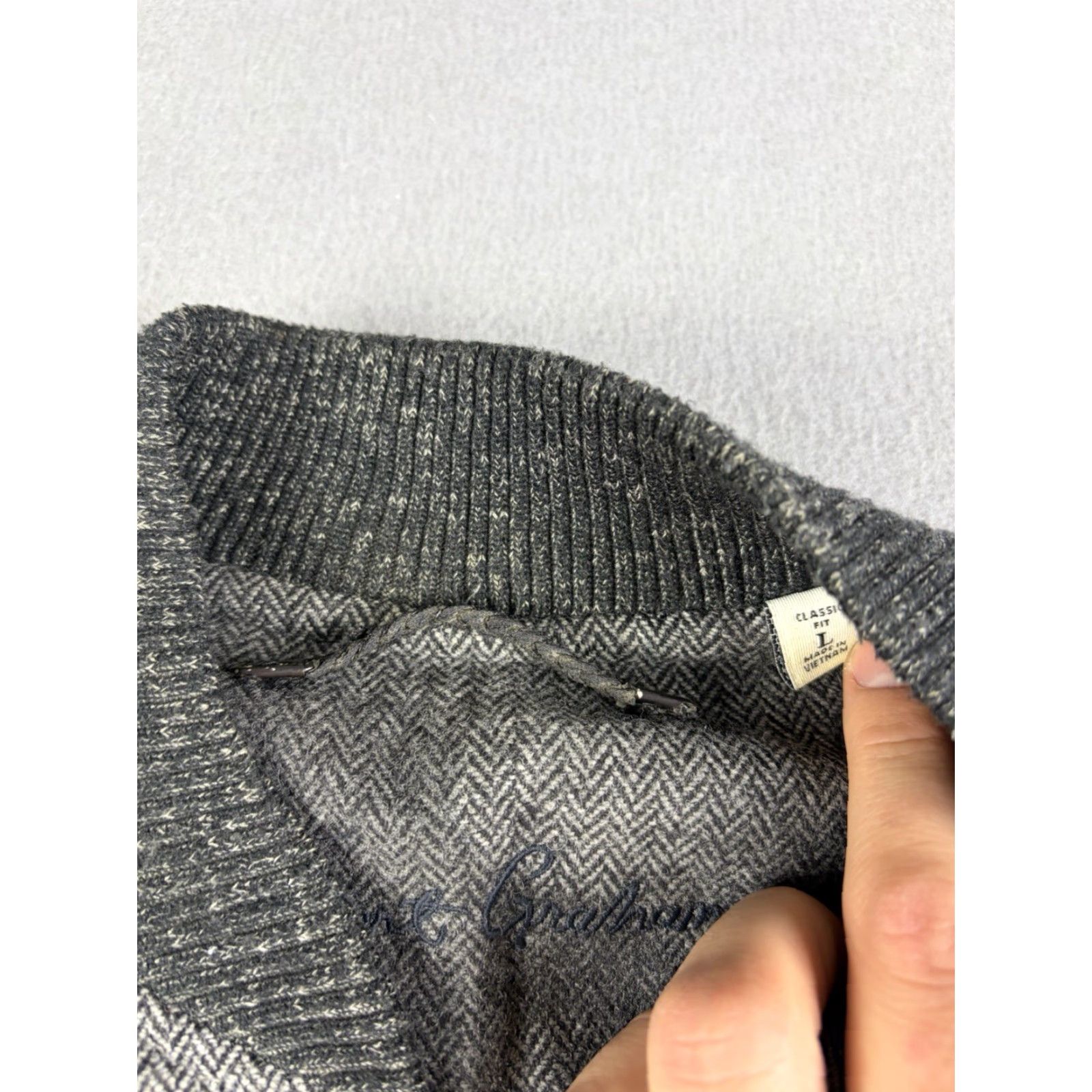 Robert Graham Robert Graham Jacket Men L Gray Camo Wool Blend Full Zip Bomber Coat Size US L / EU 52-54 / 3 - 3 Thumbnail