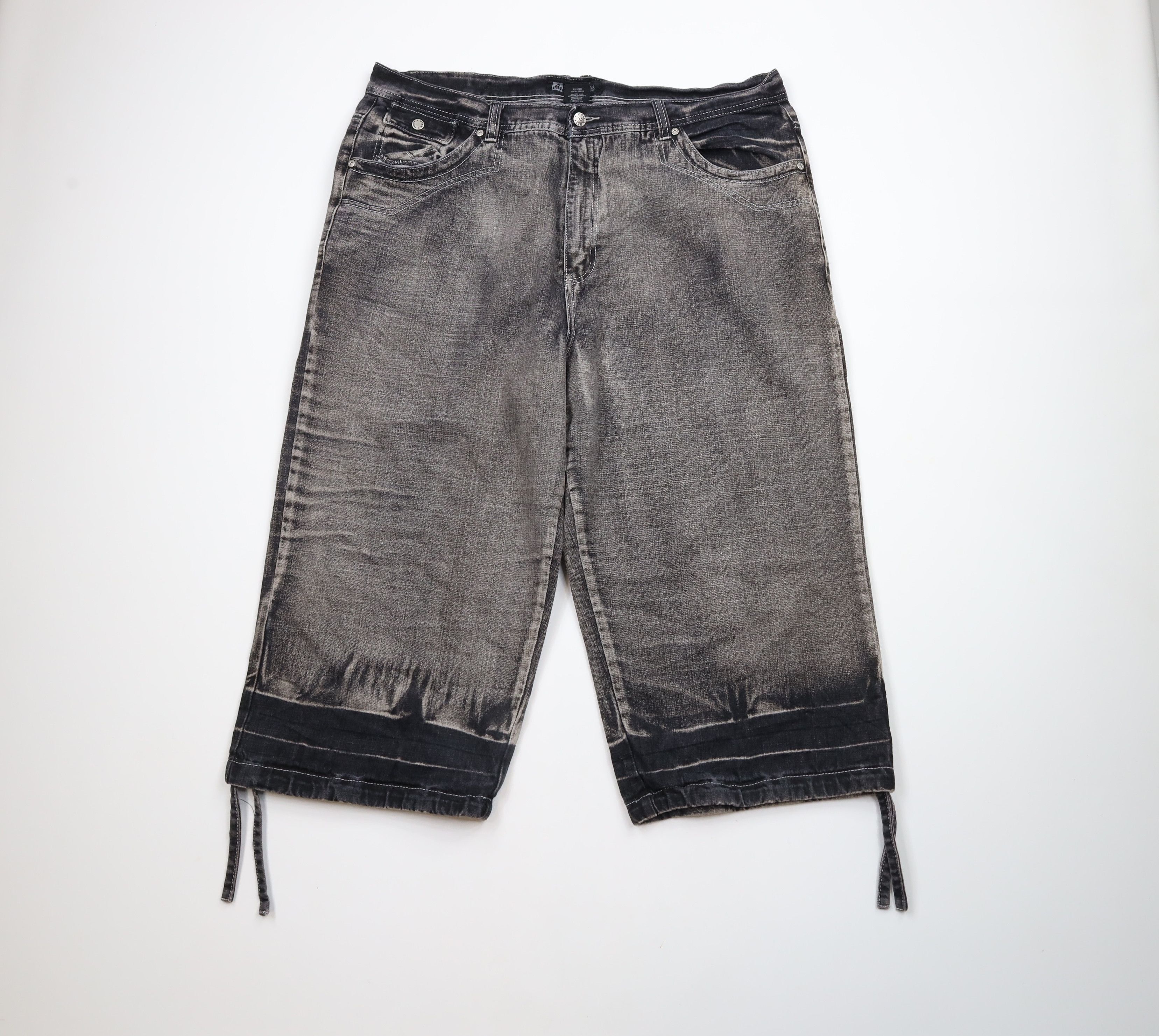 Vintage Vintage Y2K Streetwear Tie Cuff Capris Denim Jeans Shorts Size US 42 / EU 58 - 1 Thumbnail