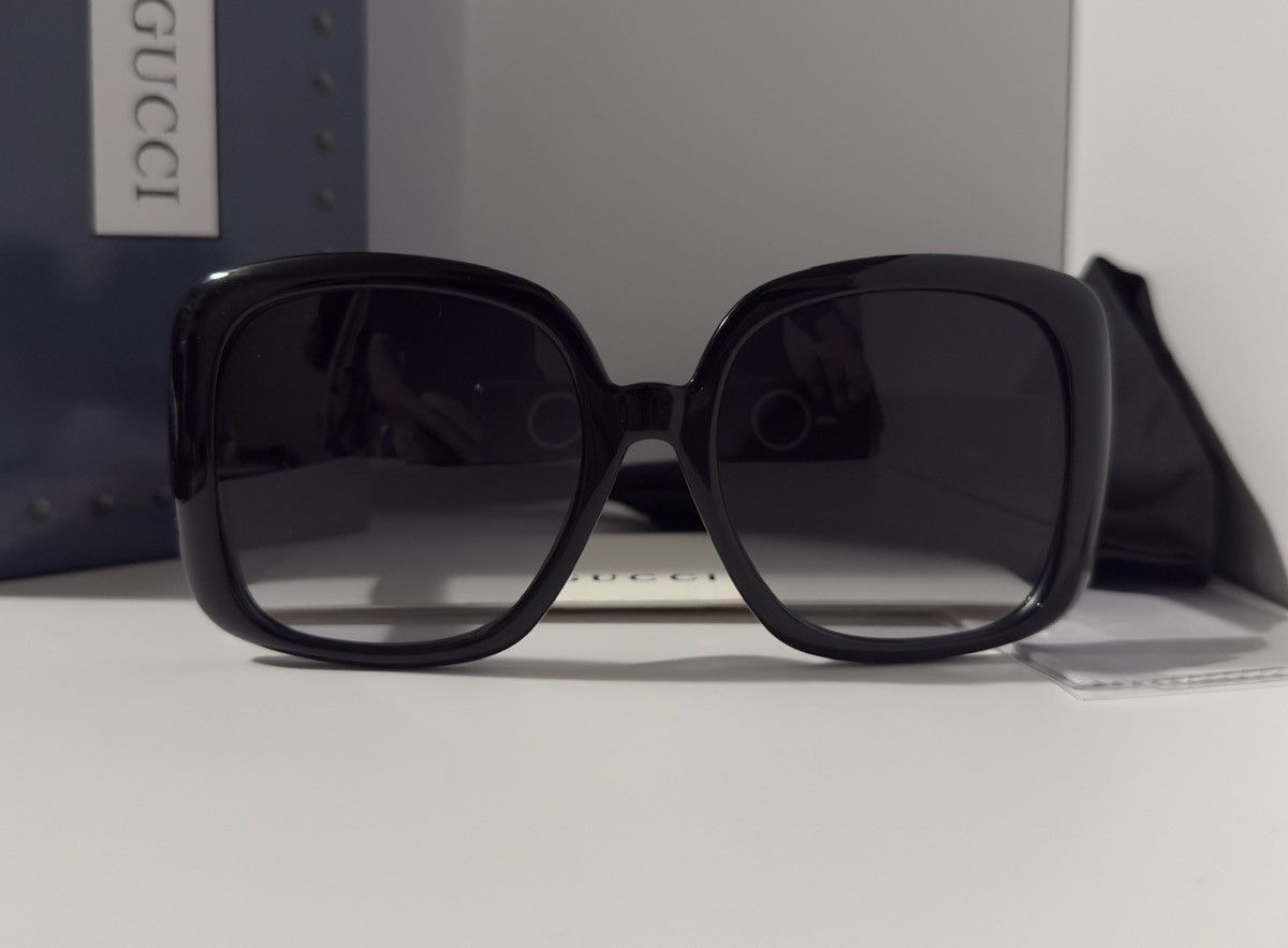 Gucci Gucci GG0713S Black Square Sunglasses Blue Red Web Size ONE SIZE - 4 Thumbnail
