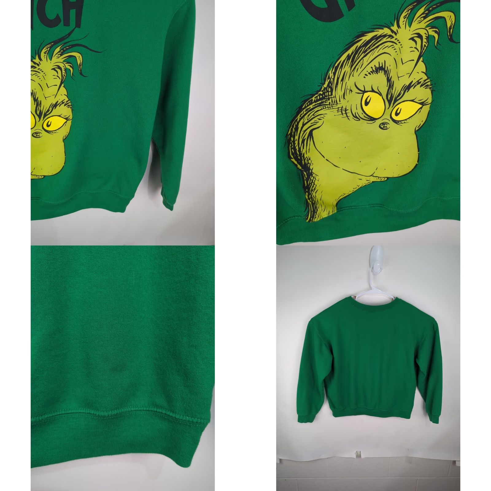 Vintage Dr. Seuss Grinch Sweatshirt XL Green Christmas Cartoon Women's Sweater Size XL / US 12-14 / IT 48-50 - 8 Thumbnail