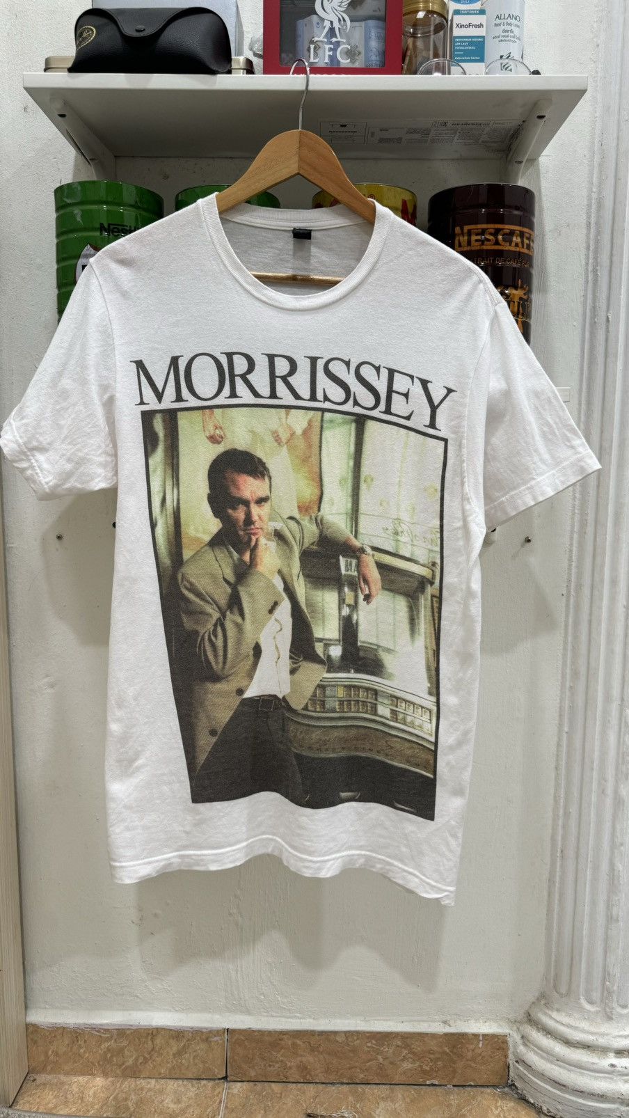 image of Bind Offer VTG Morrissey Photo Tee The Smith in White, Men's (Size Medium)