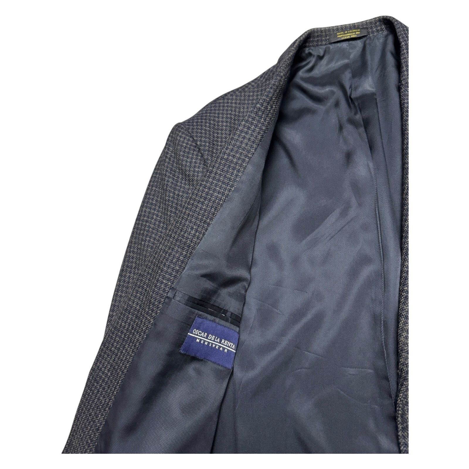 OSCAR DE LA RENTA Check WOOL Designer Blazer Suit Jacket 46R