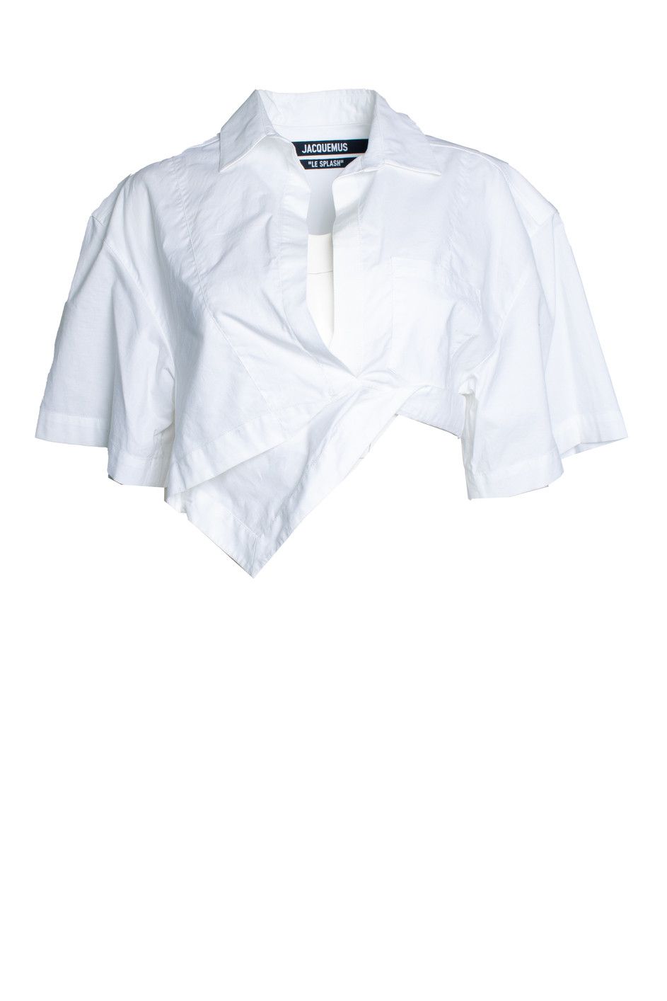 Jacquemus Jacquemus, le splash cropped cotton top in white Size XS / US 0-2 / IT 36-38 - 1 Thumbnail