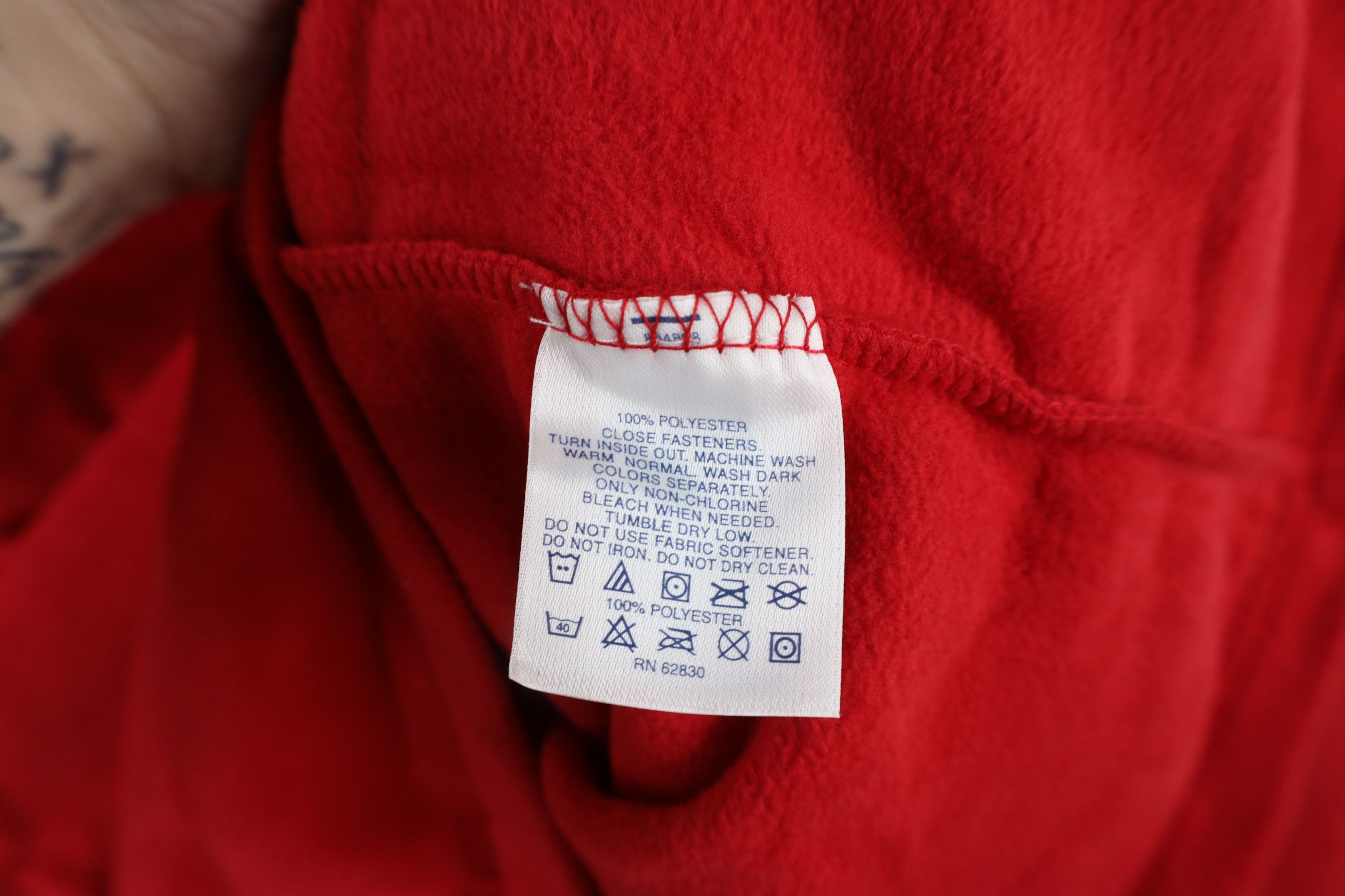 Lands' End × Vintage New Lands End Half Zip Fleece Pullover Sweater Red Polyester Size US L / EU 52-54 / 3 - 7 Thumbnail