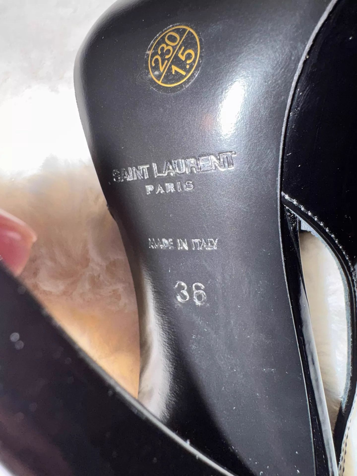 Yves Saint Laurent YSL Patent Leather Crystal Heels 36 Size US 5.5 / IT 35.5 - 8 Thumbnail