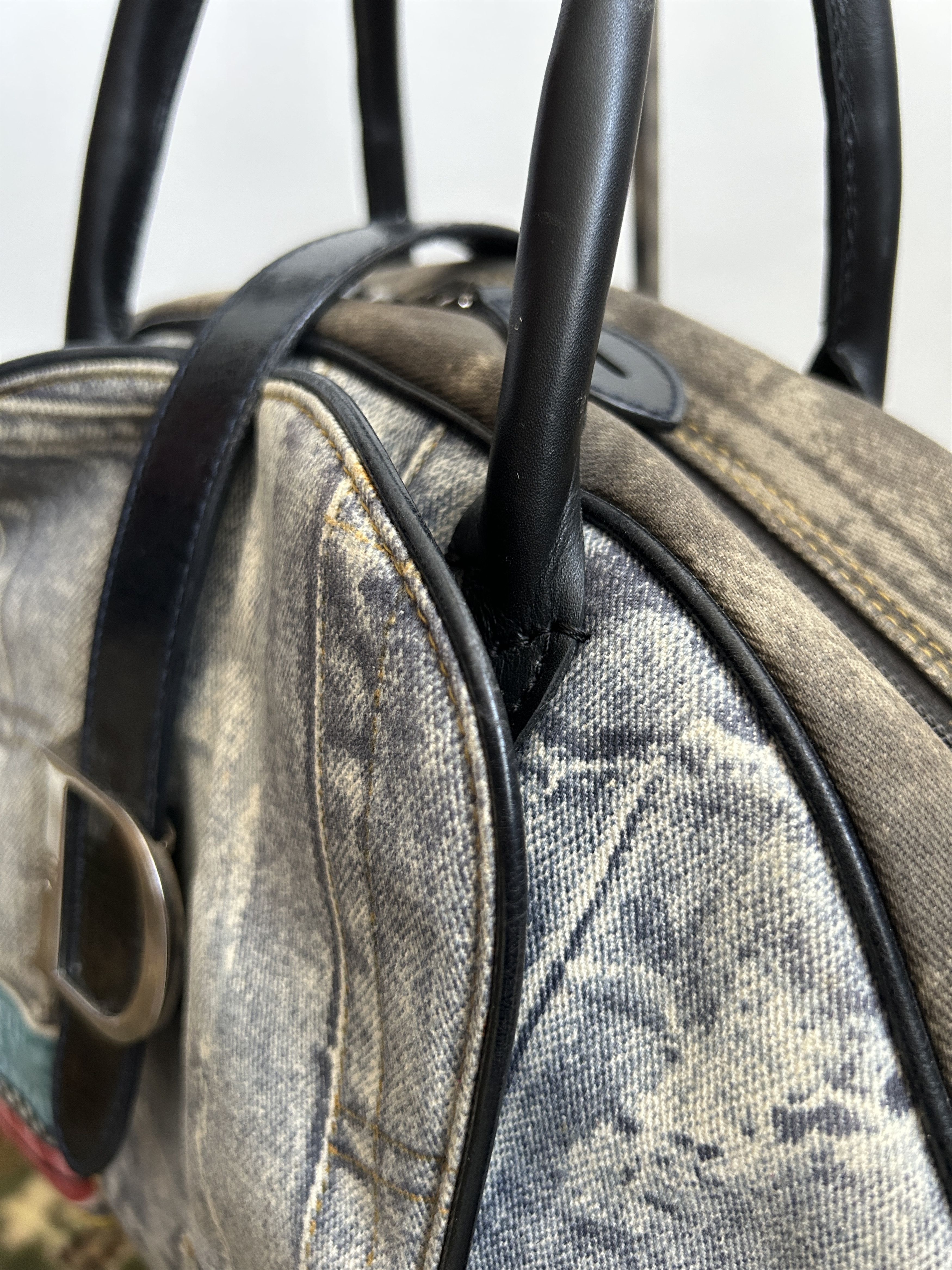 Dior y2k Dior by John Galliano double saddle denim bowling bag Size ONE SIZE - 6 Thumbnail