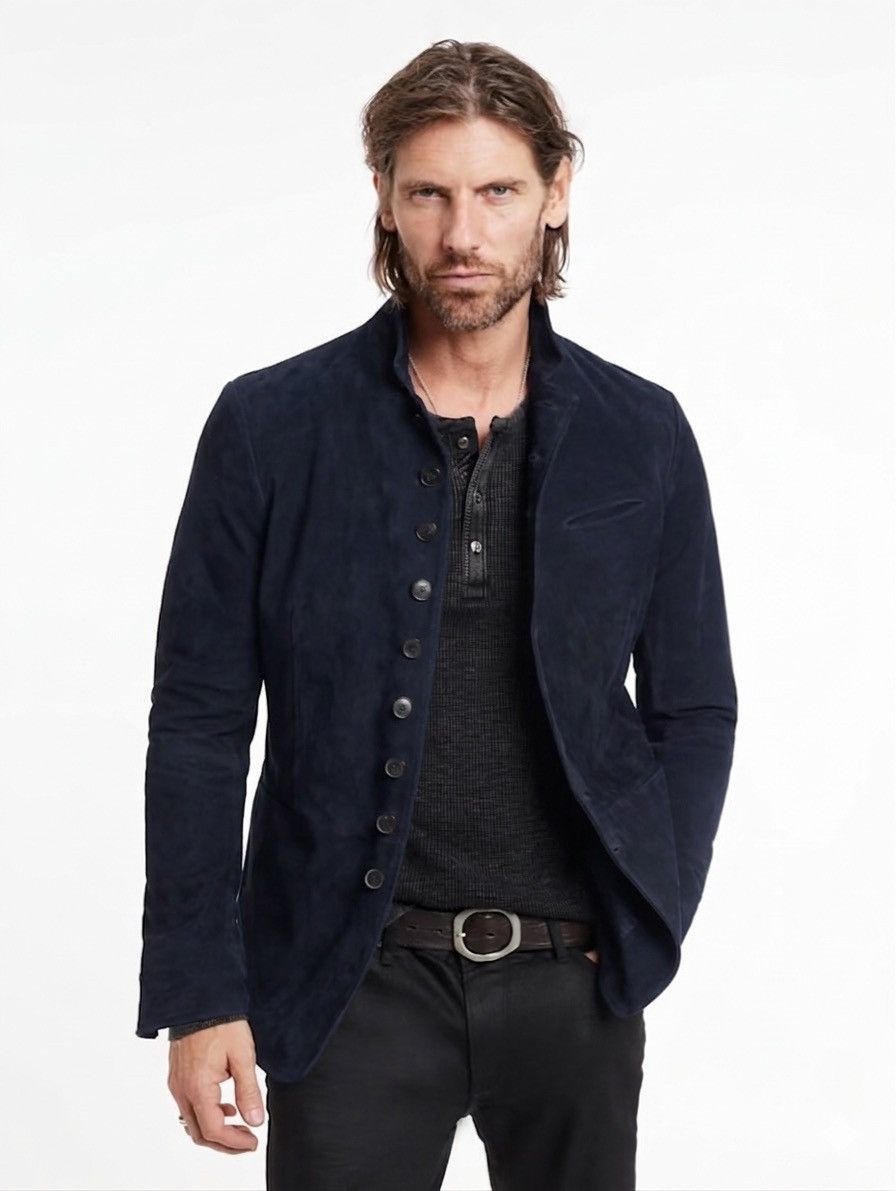 John Varvatos Woodward Multibutton Suede Jacket EU 48 USA 38 Size US M / EU 48-50 / 2 - 1 Thumbnail