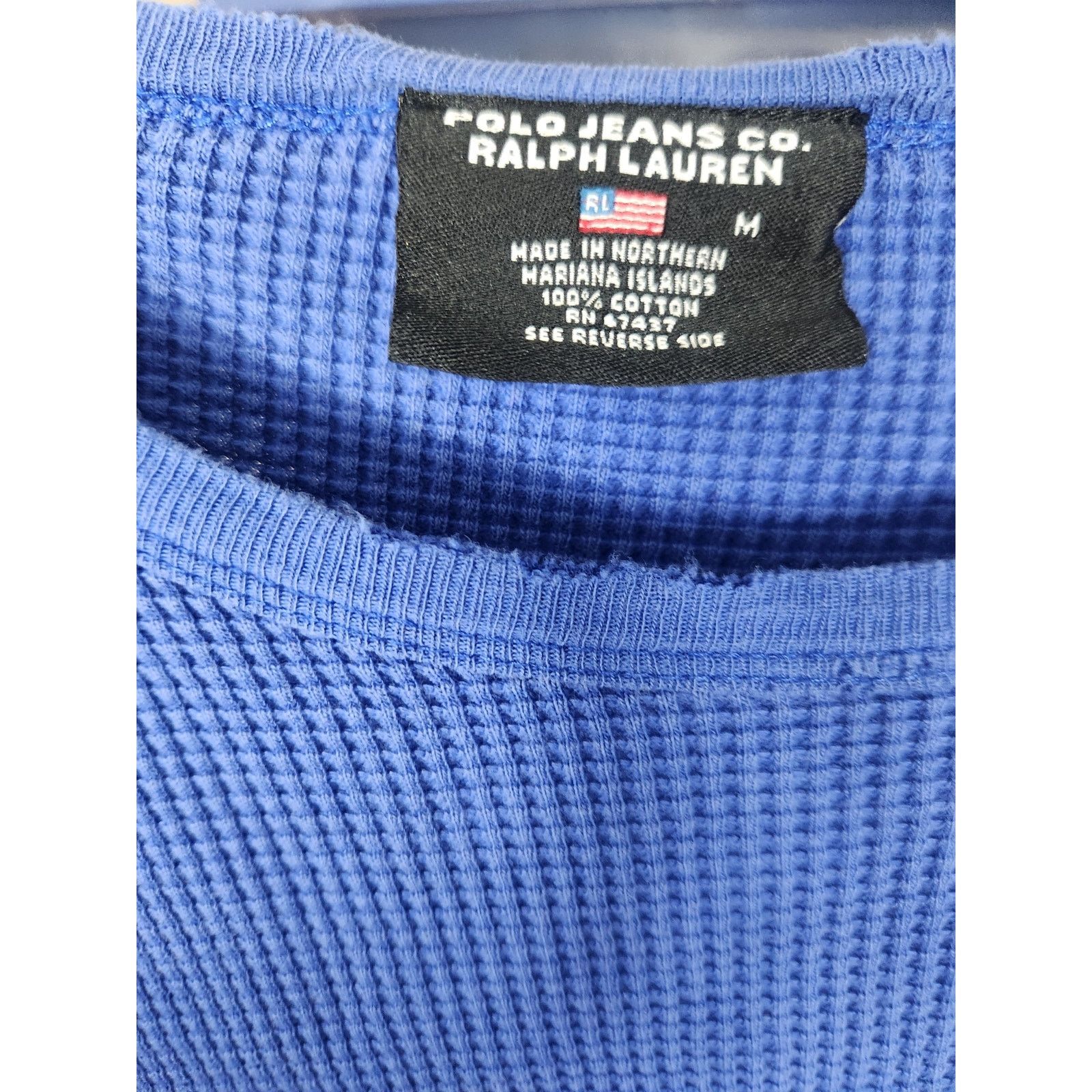 Polo Ralph Lauren Vintage Y2K Polo Jeans Waffle Knit long sleeve men's medium Size US M / EU 48-50 / 2 - 5 Thumbnail