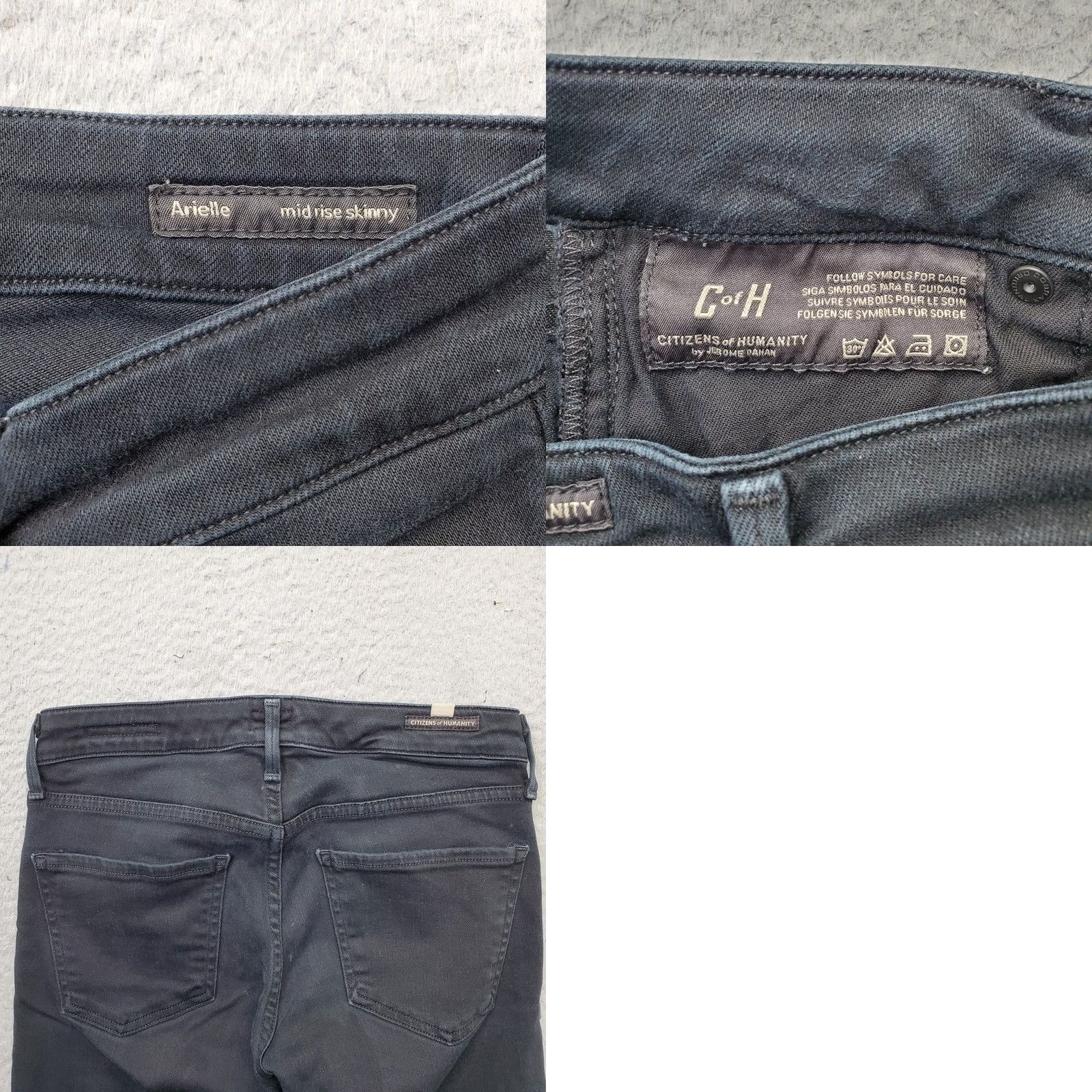 Citizens Of Humanity Citizens of Humanity Jeans Women 25 Black Denim Arielle Mid-Rise Skinny Raw Hem Mens? Size 42" / US 20 - 8 Thumbnail