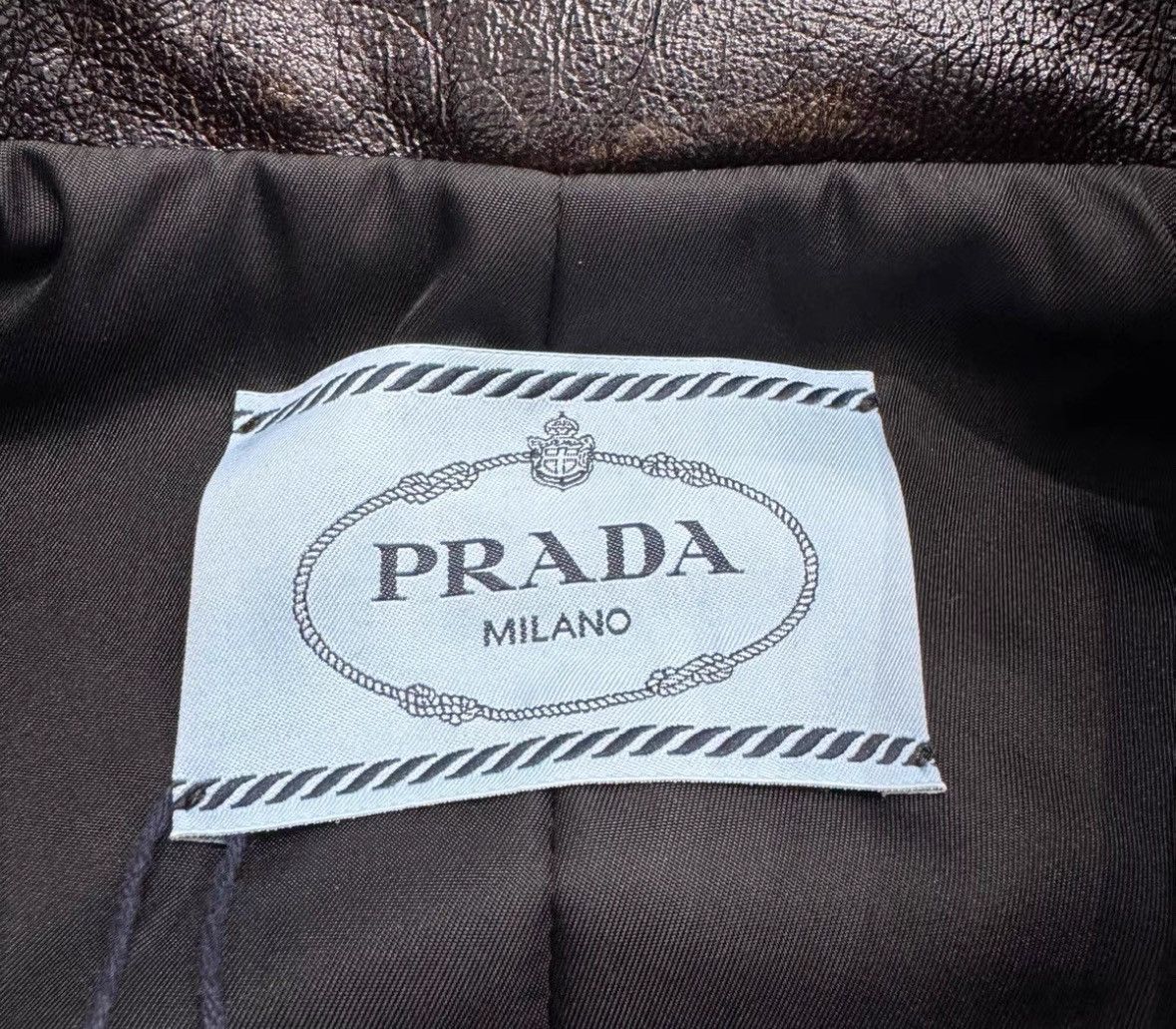 Prada Prada Size 38 Show-style brown leather-collar old workwear Size US XXS / EU 40 - 3 Thumbnail